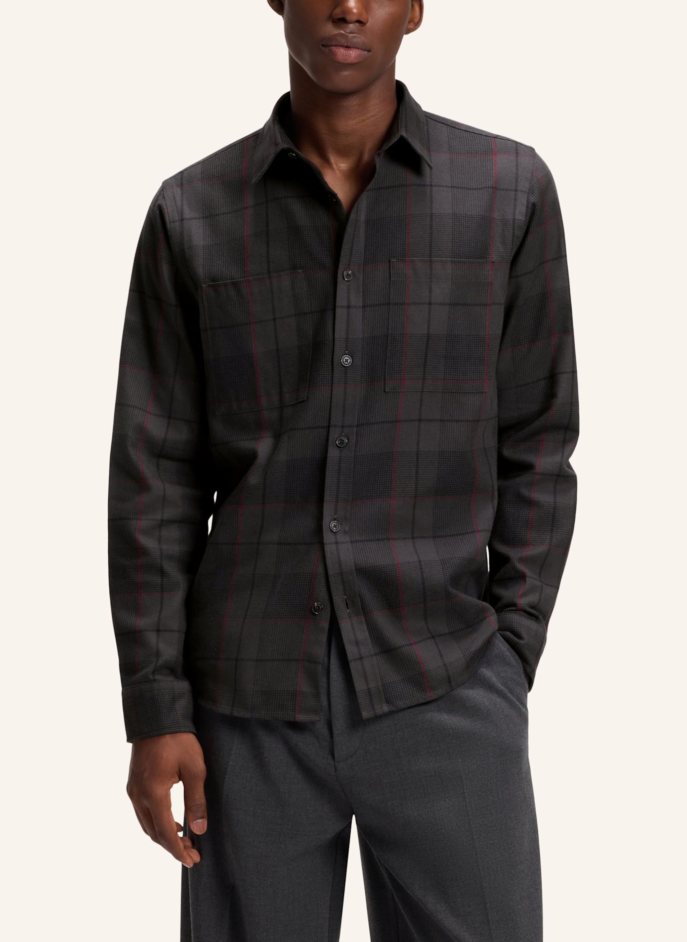 HUGO Hemd EGRIN Relaxed Fit: BRAUN