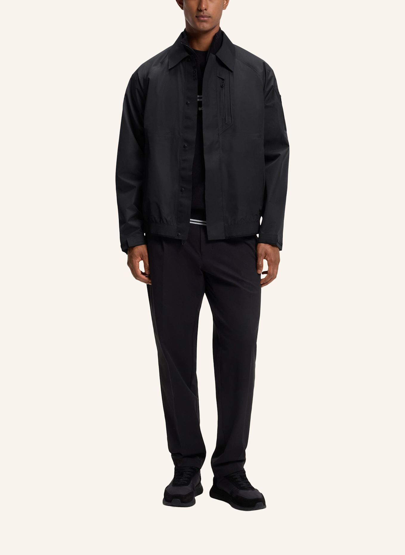 BOSS Jacke OW_VISIT COACH JT Regular Fit: SCHWARZ