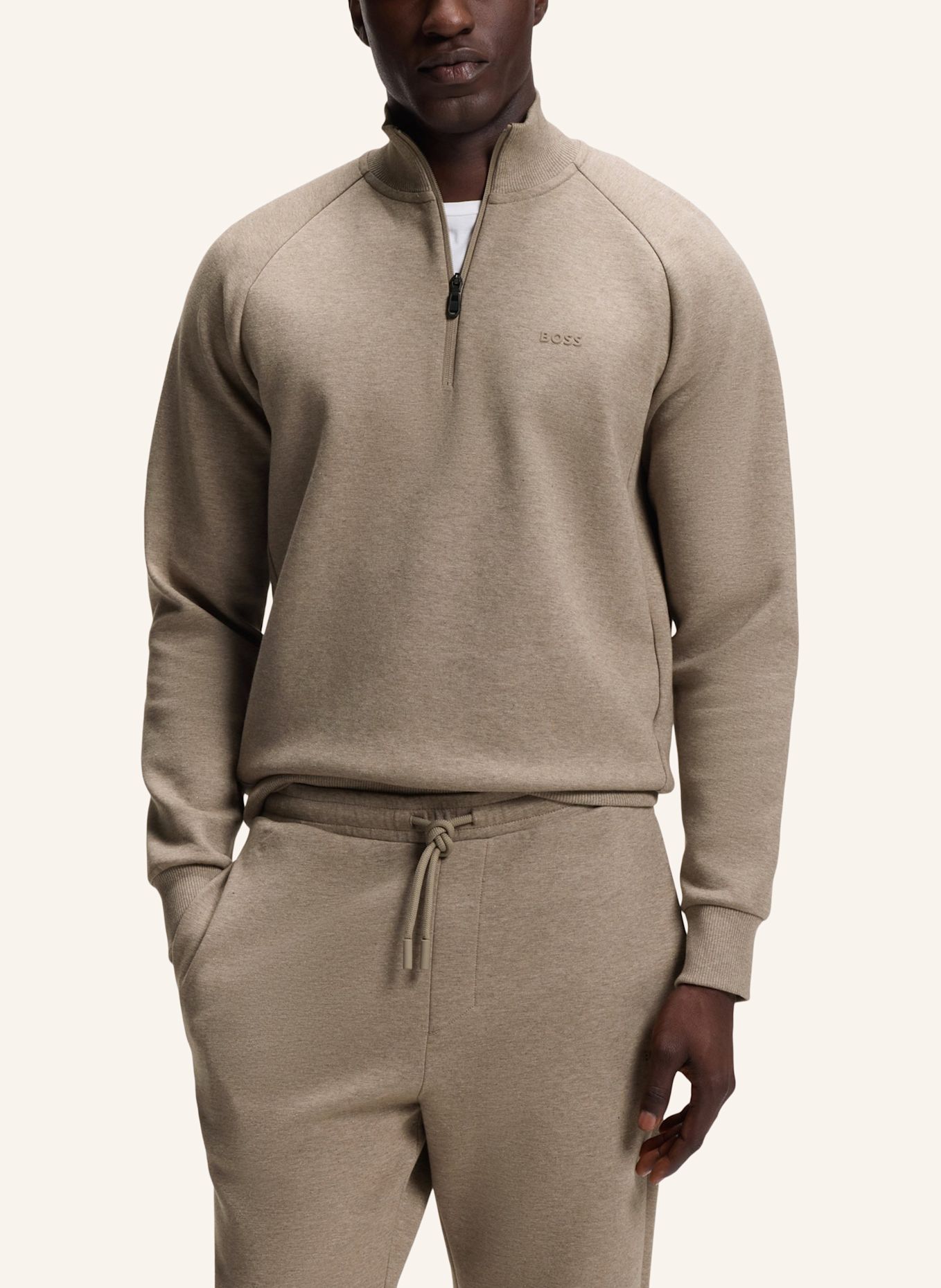 BOSS Sweatshirt SWEAT Regular Fit: HELLBRAUN