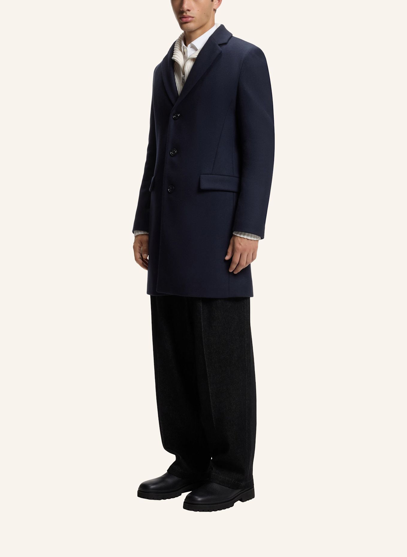 HUGO Casual Mantel MIGOR2641 Slim Fit: DUNKELBLAU