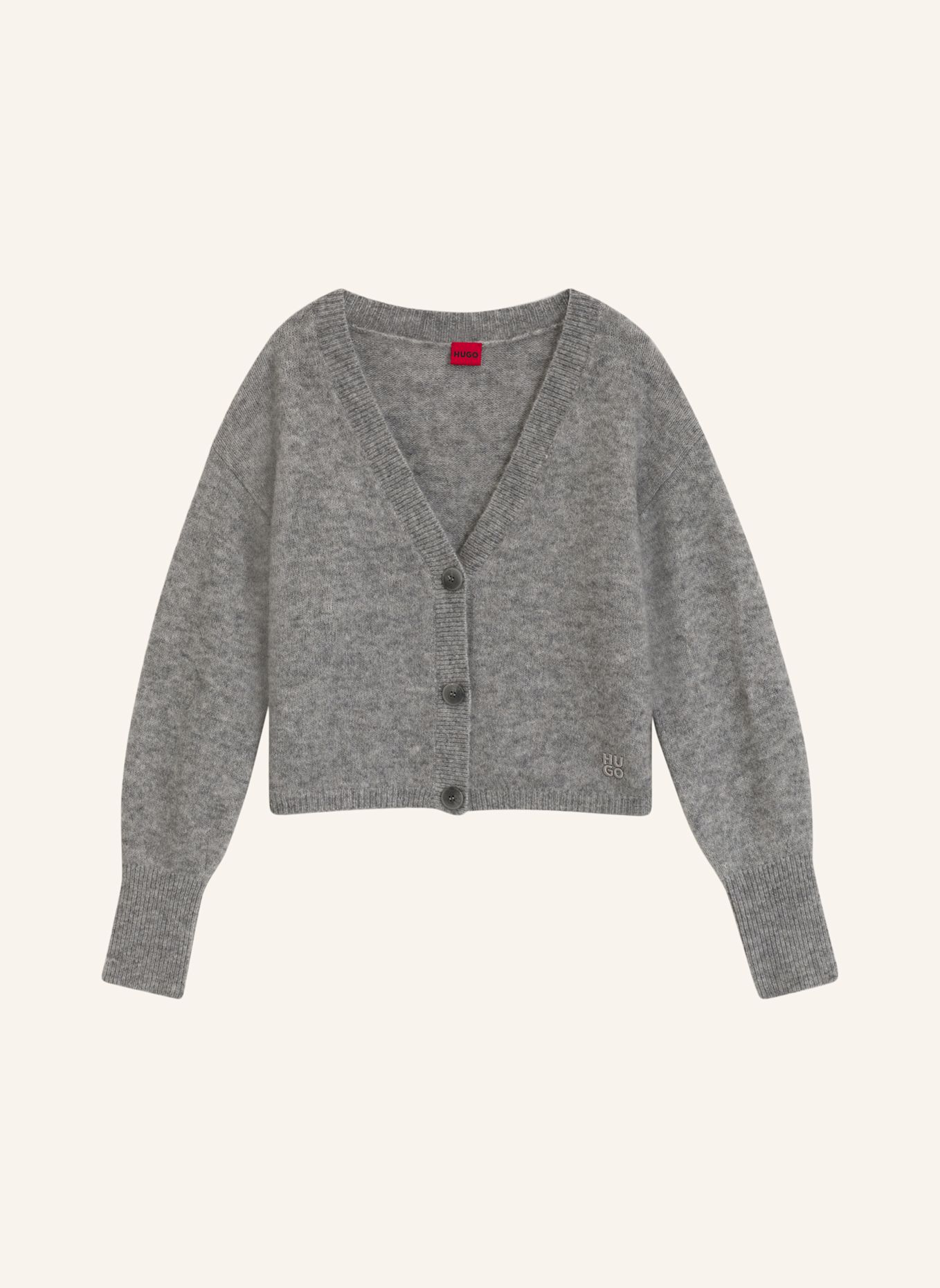 HUGO Strickjacke SIRALA Relaxed Fit: GRAU