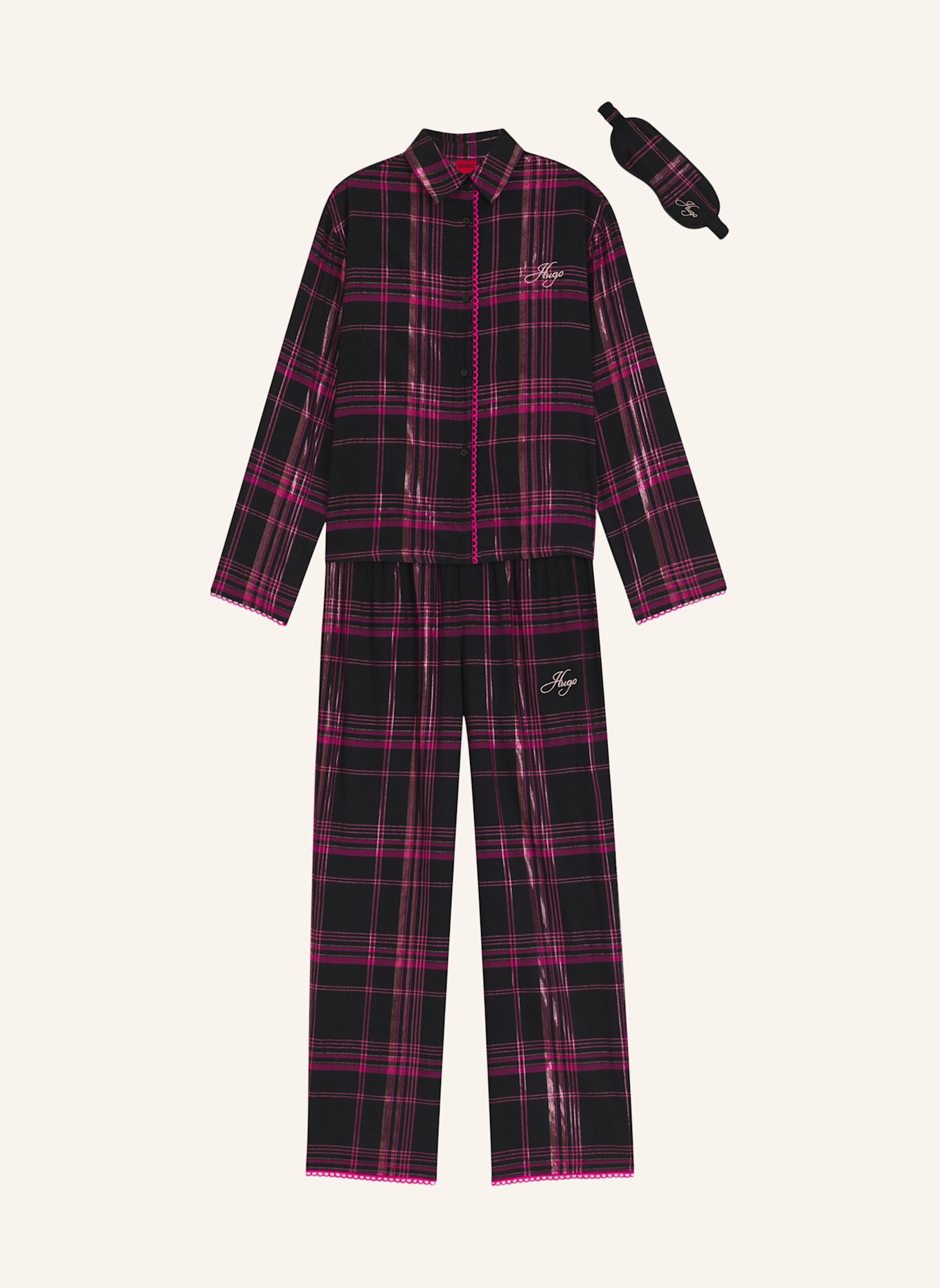 HUGO Pyjama-Set FLANNEL GIFT-SET Regular Fit: PINK