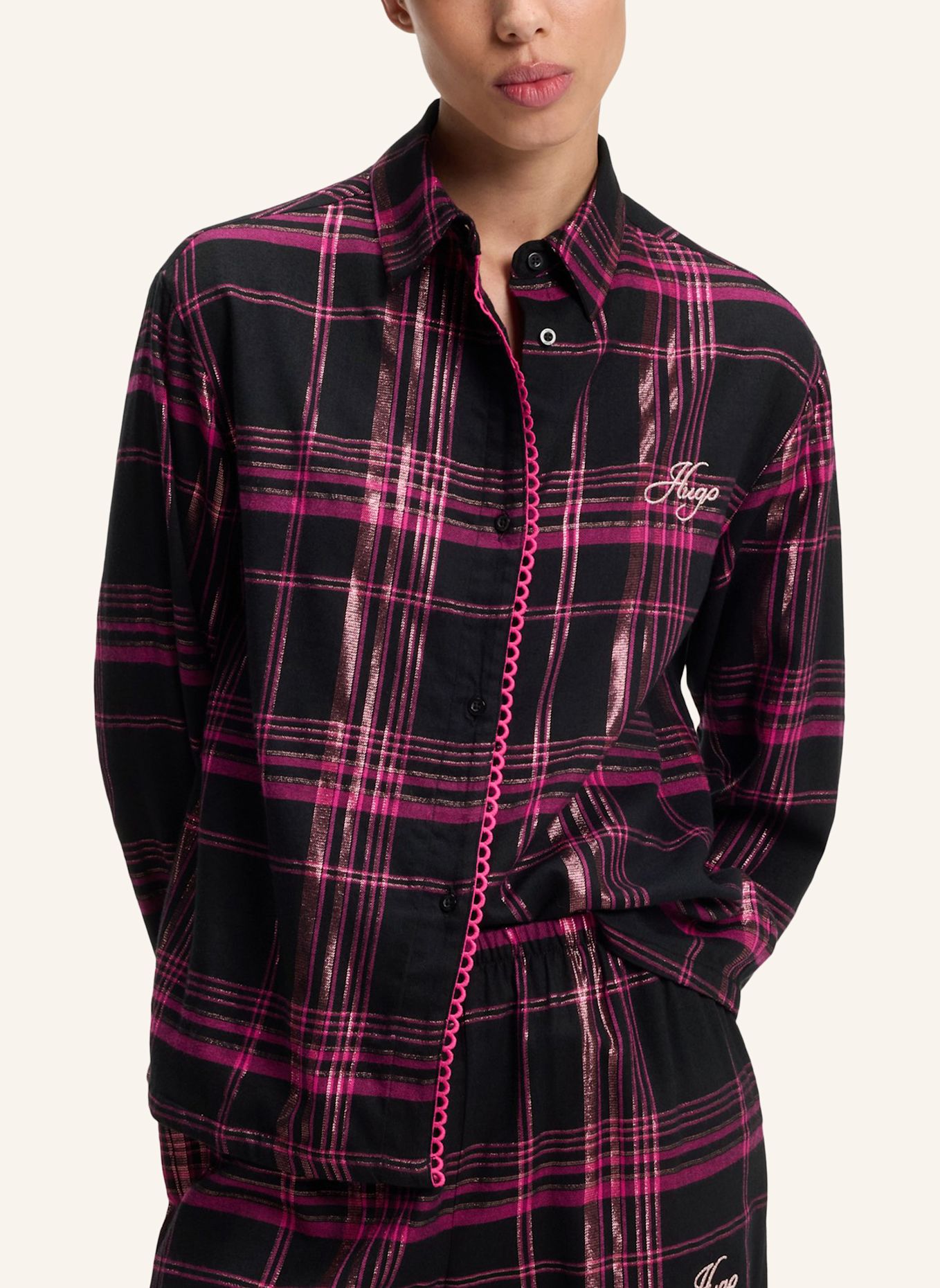 HUGO Pyjama-Set FLANNEL GIFT-SET Regular Fit: PINK