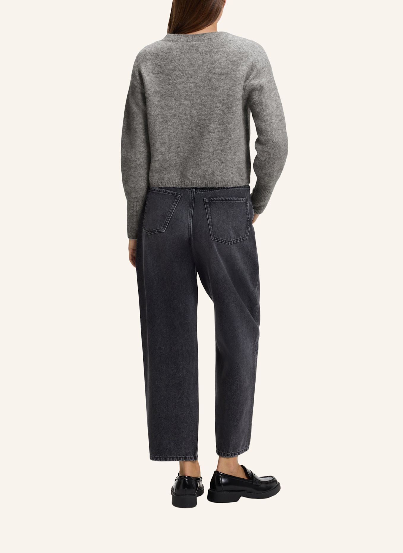 HUGO Strickjacke SIRALA Relaxed Fit: GRAU