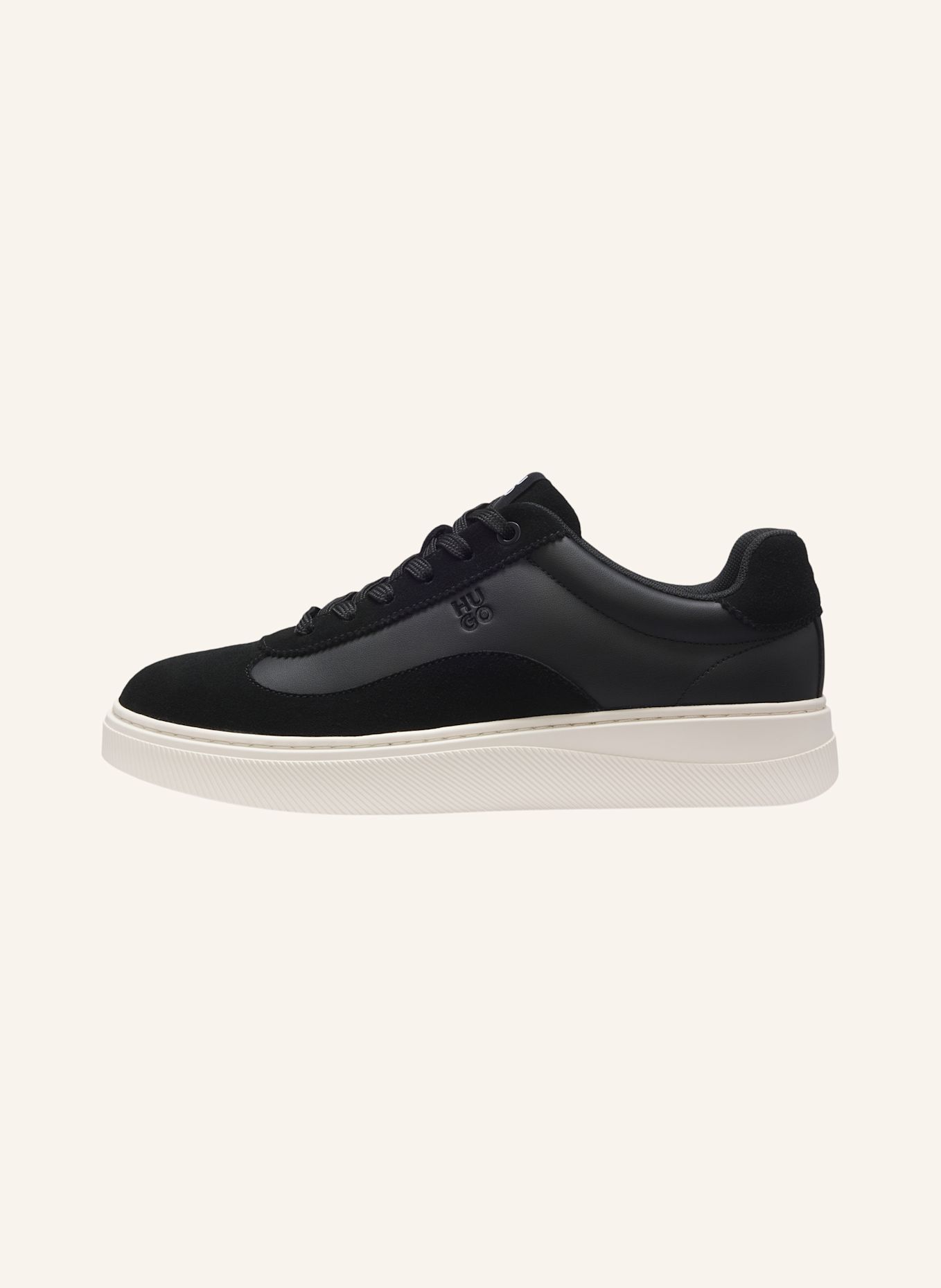 HUGO Sneaker LYZZ_TENN_PUSD: SCHWARZ