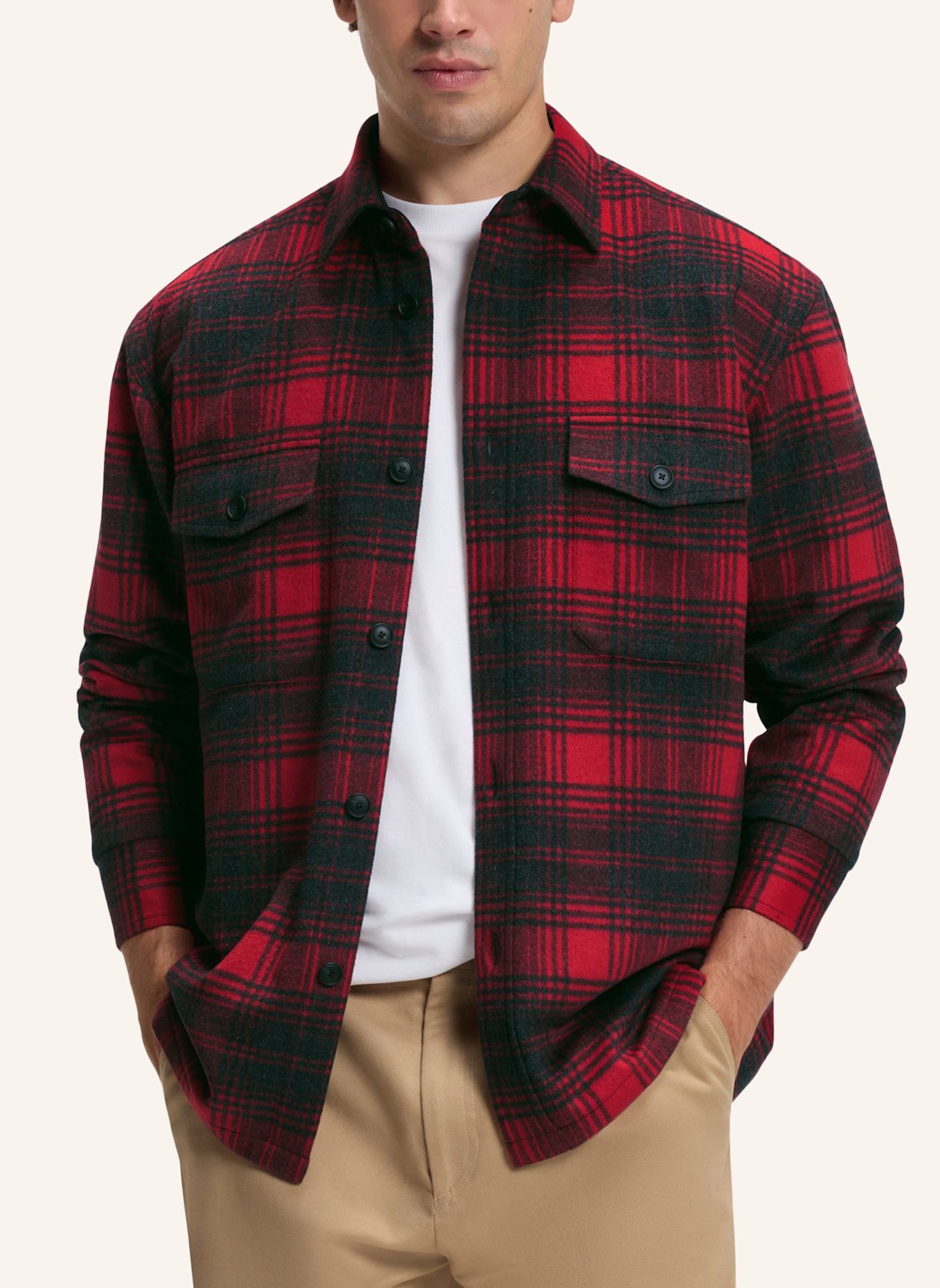 BOSS Hemd H-CRUZ-K-2P-C3_DB Relaxed Fit: DUNKELROT
