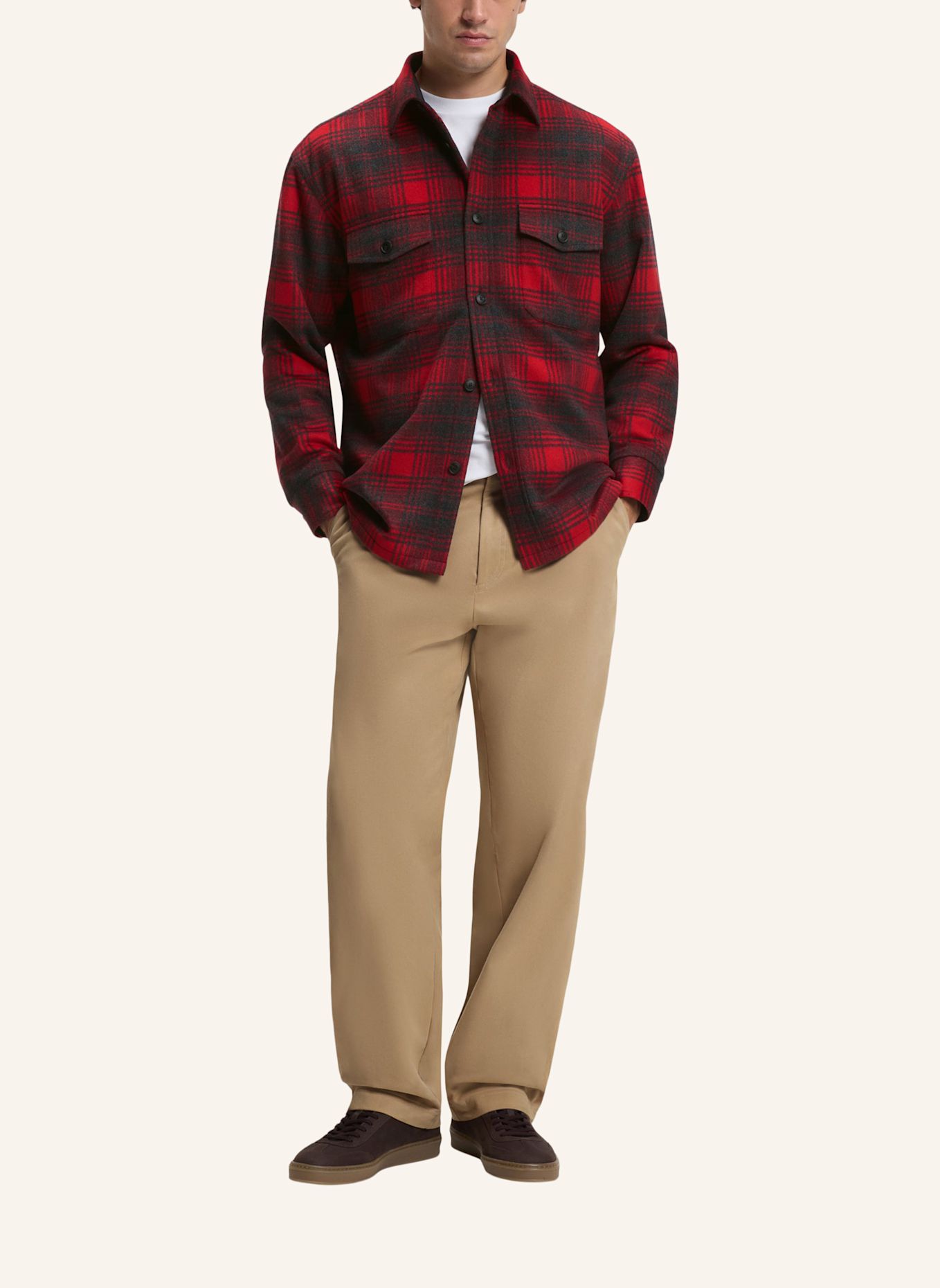 BOSS Hemd H-CRUZ-K-2P-C3_DB Relaxed Fit: DUNKELROT