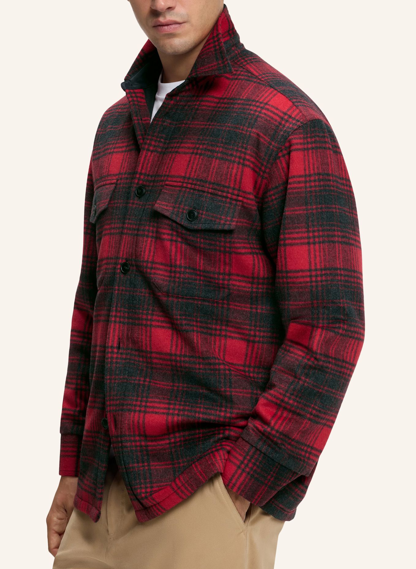 BOSS Hemd H-CRUZ-K-2P-C3_DB Relaxed Fit: DUNKELROT