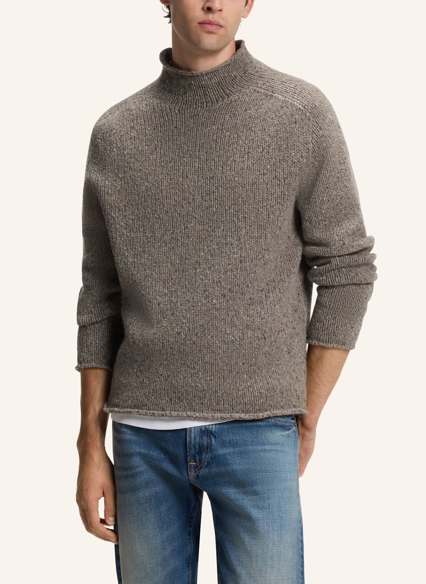 BOSS Pullover FIRAS_DB Regular Fit: HELLBRAUN