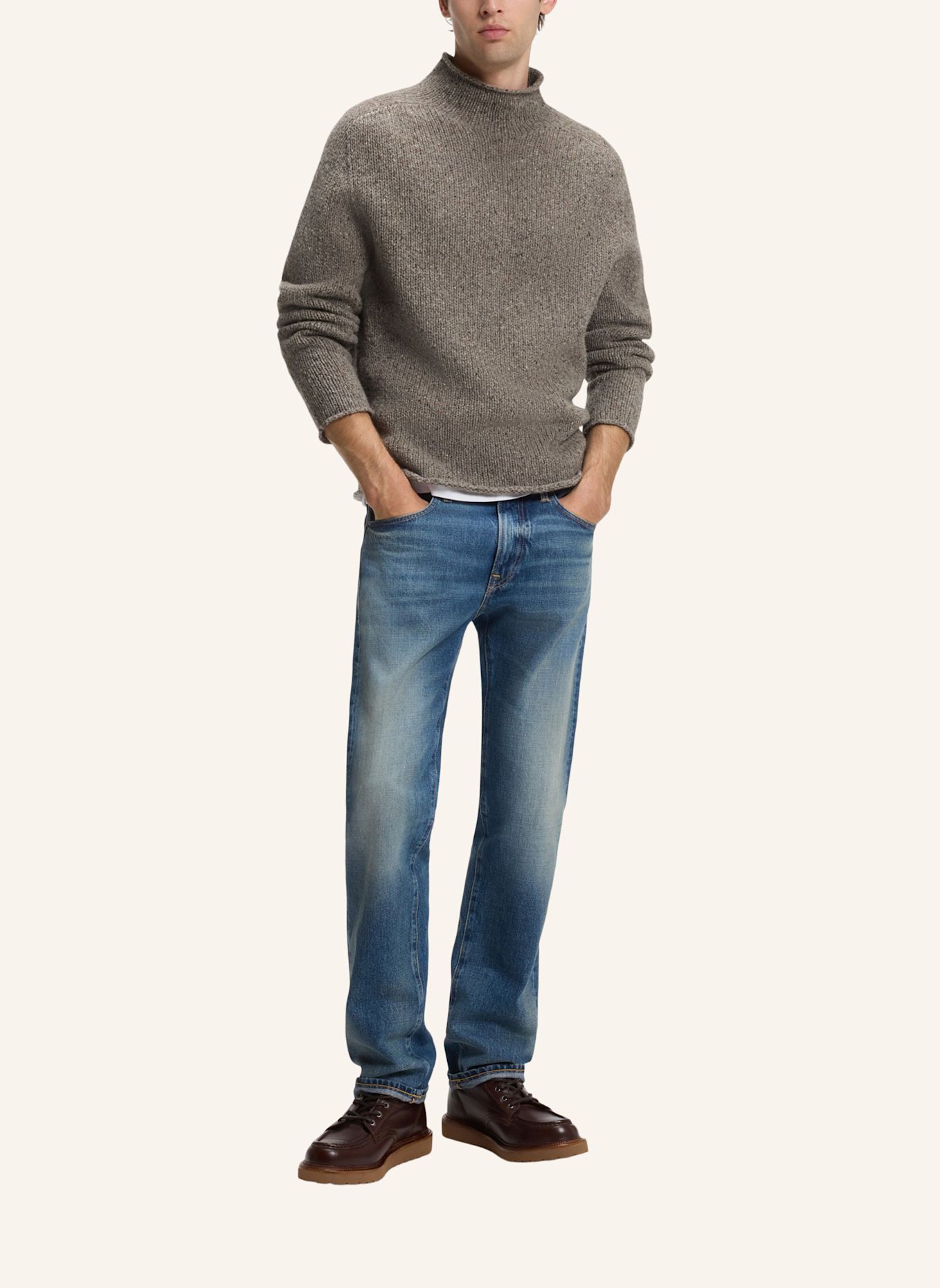 BOSS Pullover FIRAS_DB Regular Fit: HELLBRAUN