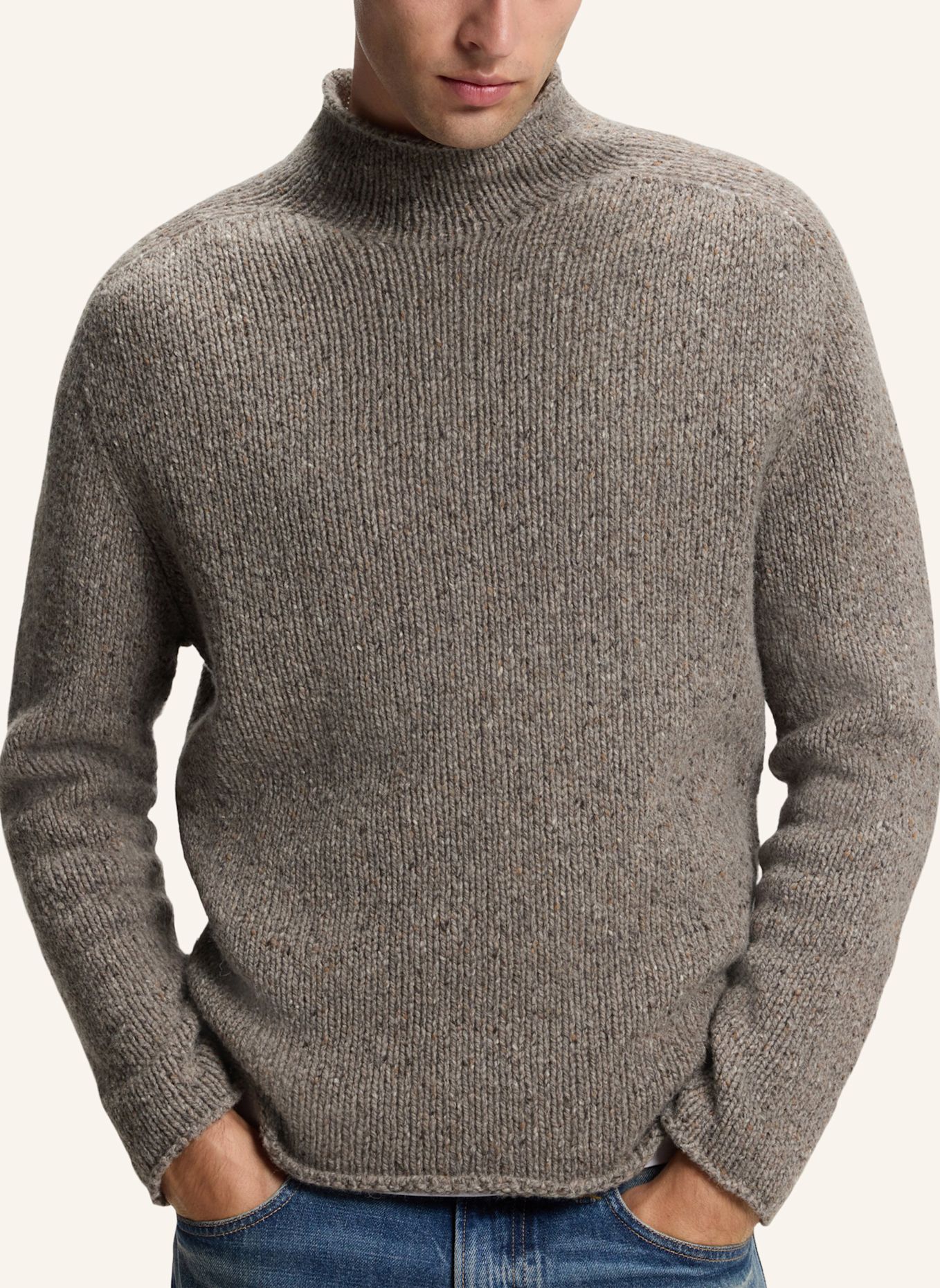BOSS Pullover FIRAS_DB Regular Fit: HELLBRAUN