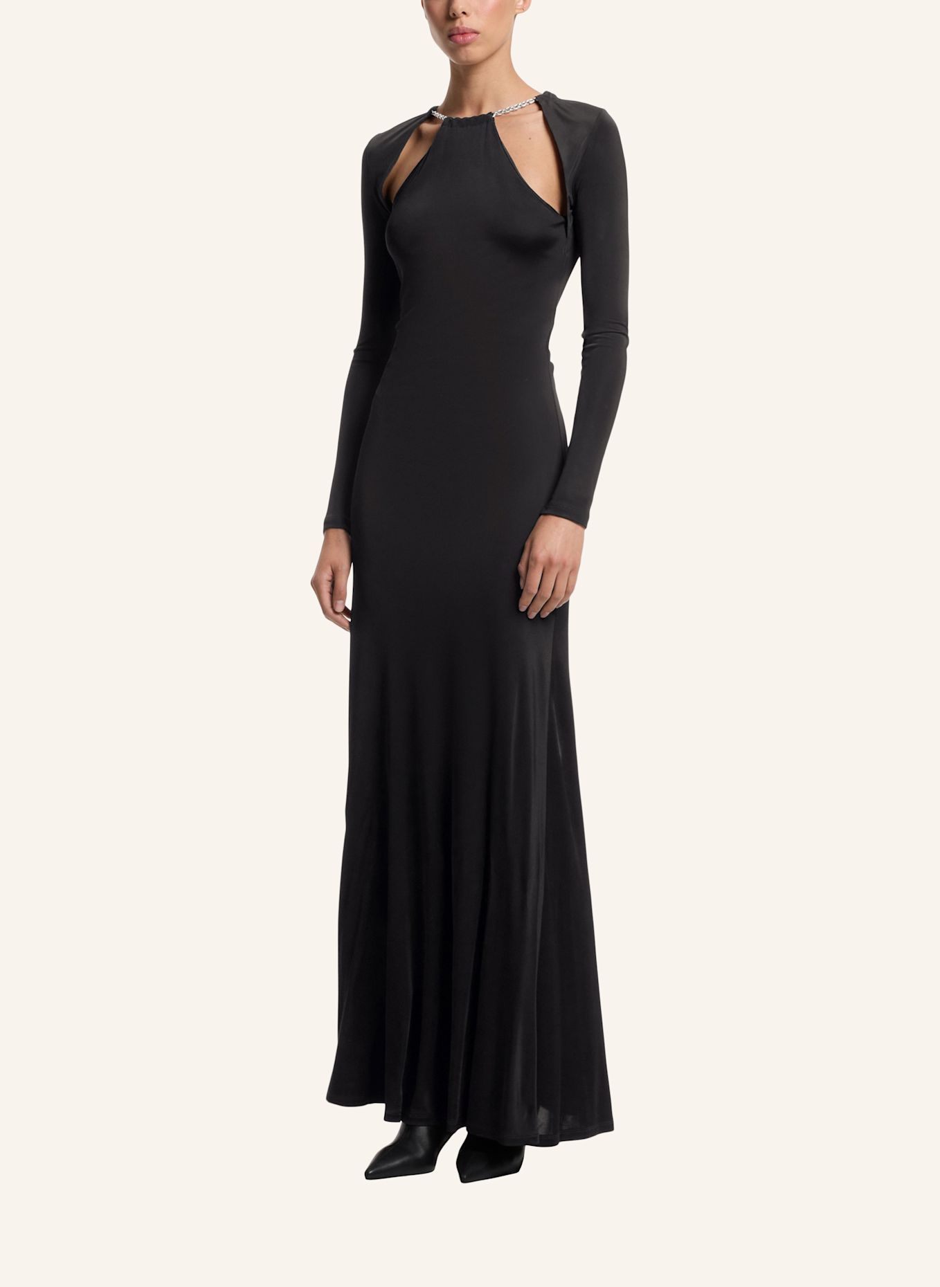 HUGO Jersey-Kleid NALATEY Regular Fit: SCHWARZ