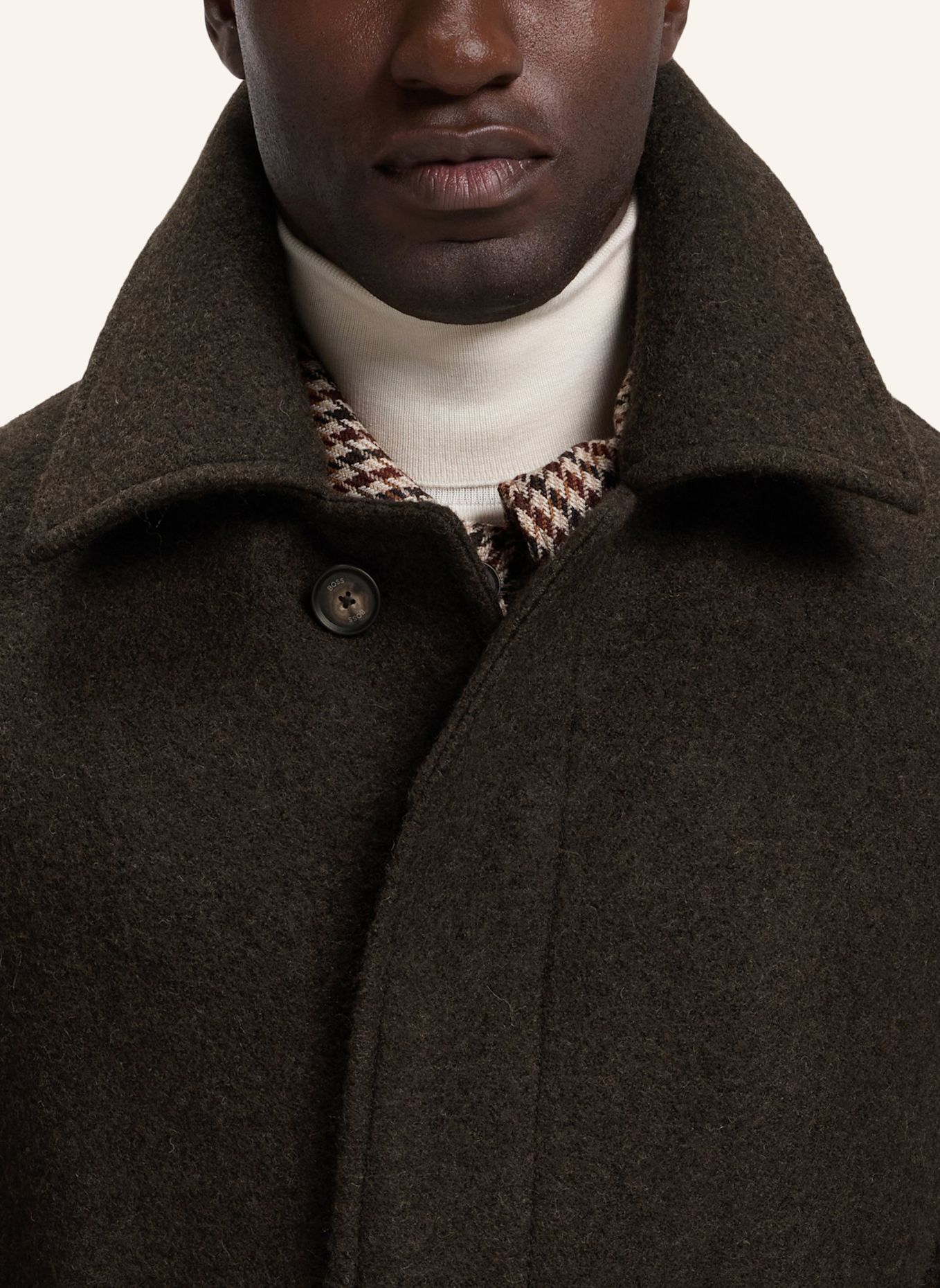 BOSS Mantel C-COLIN-BLT-264 Relaxed Fit: DUNKELBRAUN