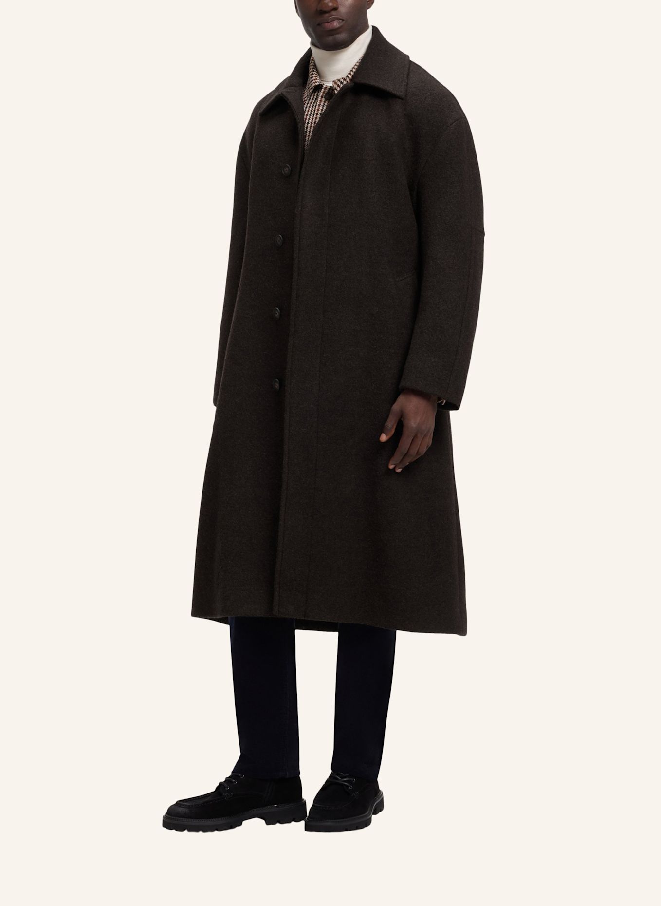 BOSS Mantel C-COLIN-BLT-264 Relaxed Fit: DUNKELBRAUN