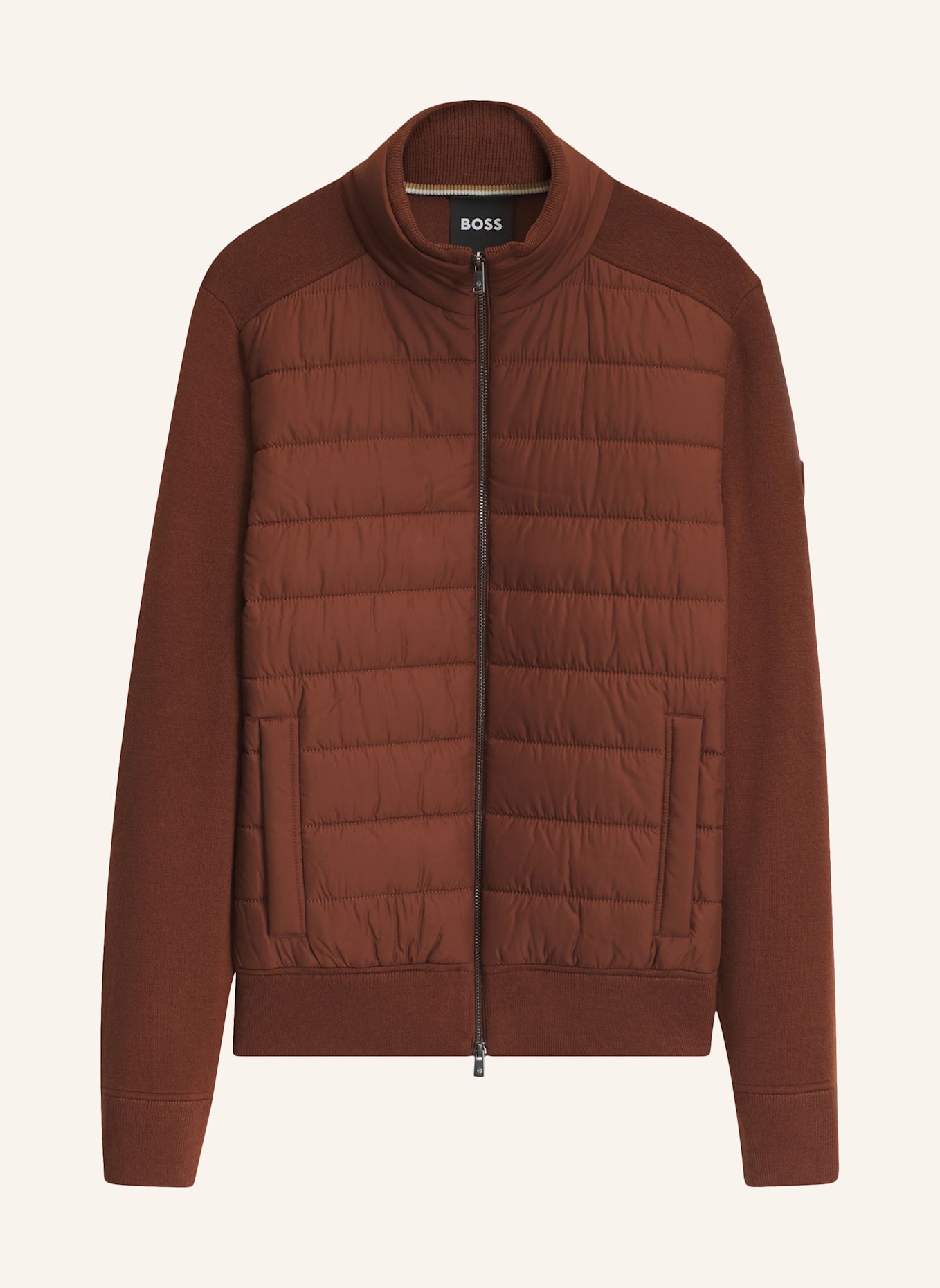 BOSS Strickjacke H-FACENTE_IN Regular Fit: BRAUN