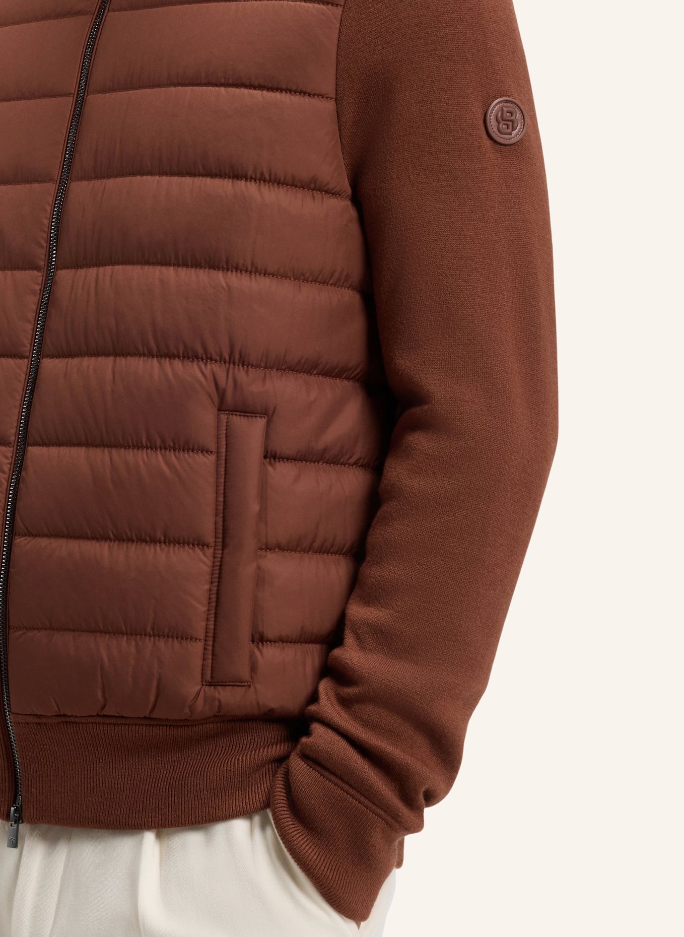 BOSS Strickjacke H-FACENTE_IN Regular Fit: BRAUN