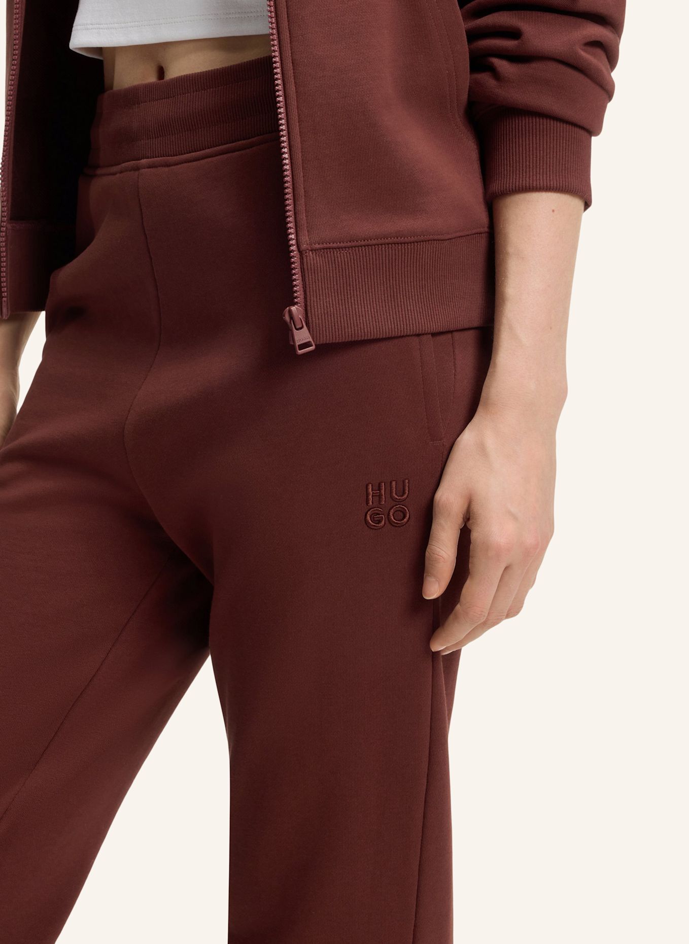 HUGO Casual Hose NELFINIA Regular Fit: BRAUN