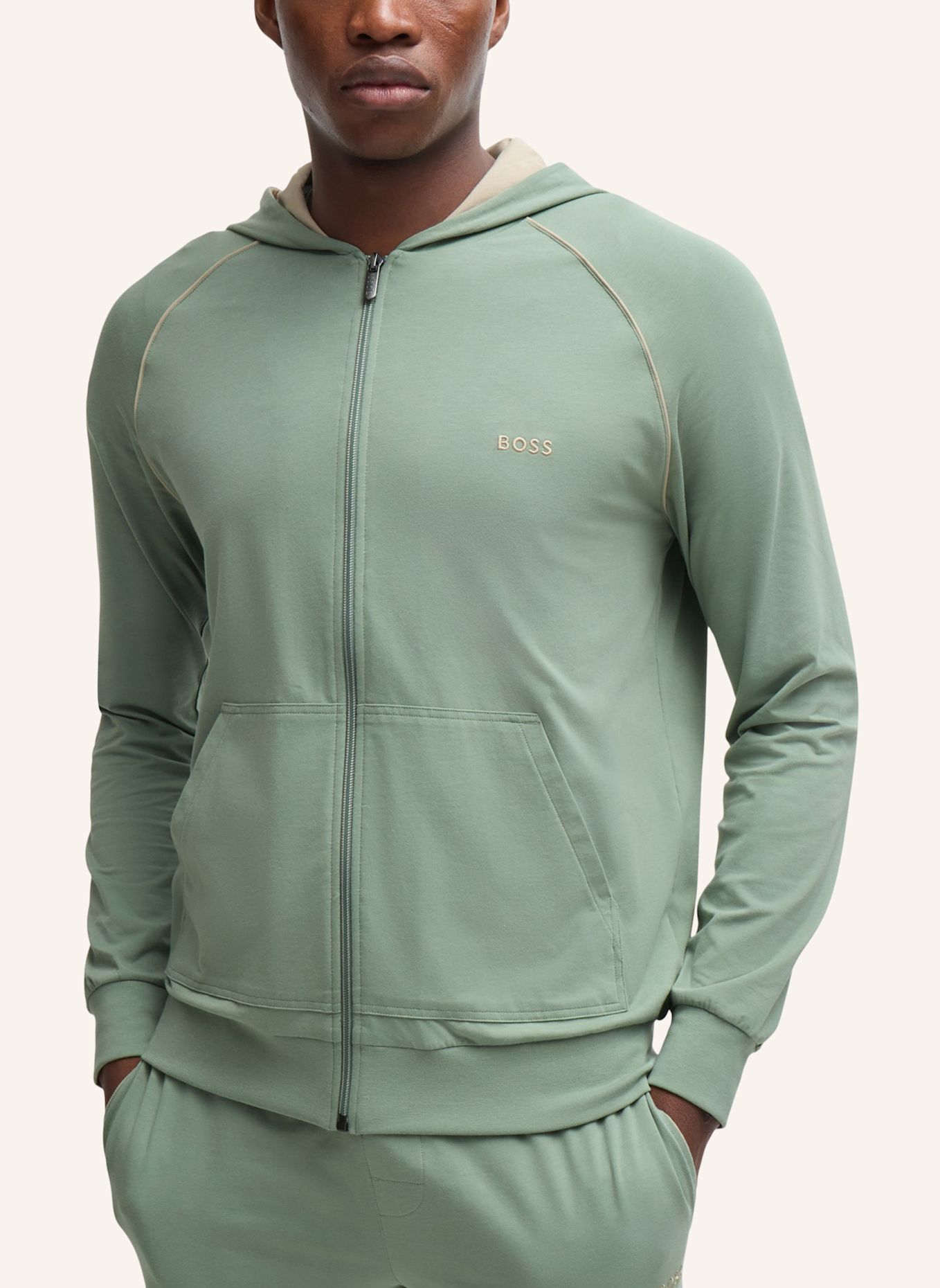 BOSS Loungewear Jacke MIX&MATCH JACKET H Regular Fit: HELLGRÜN