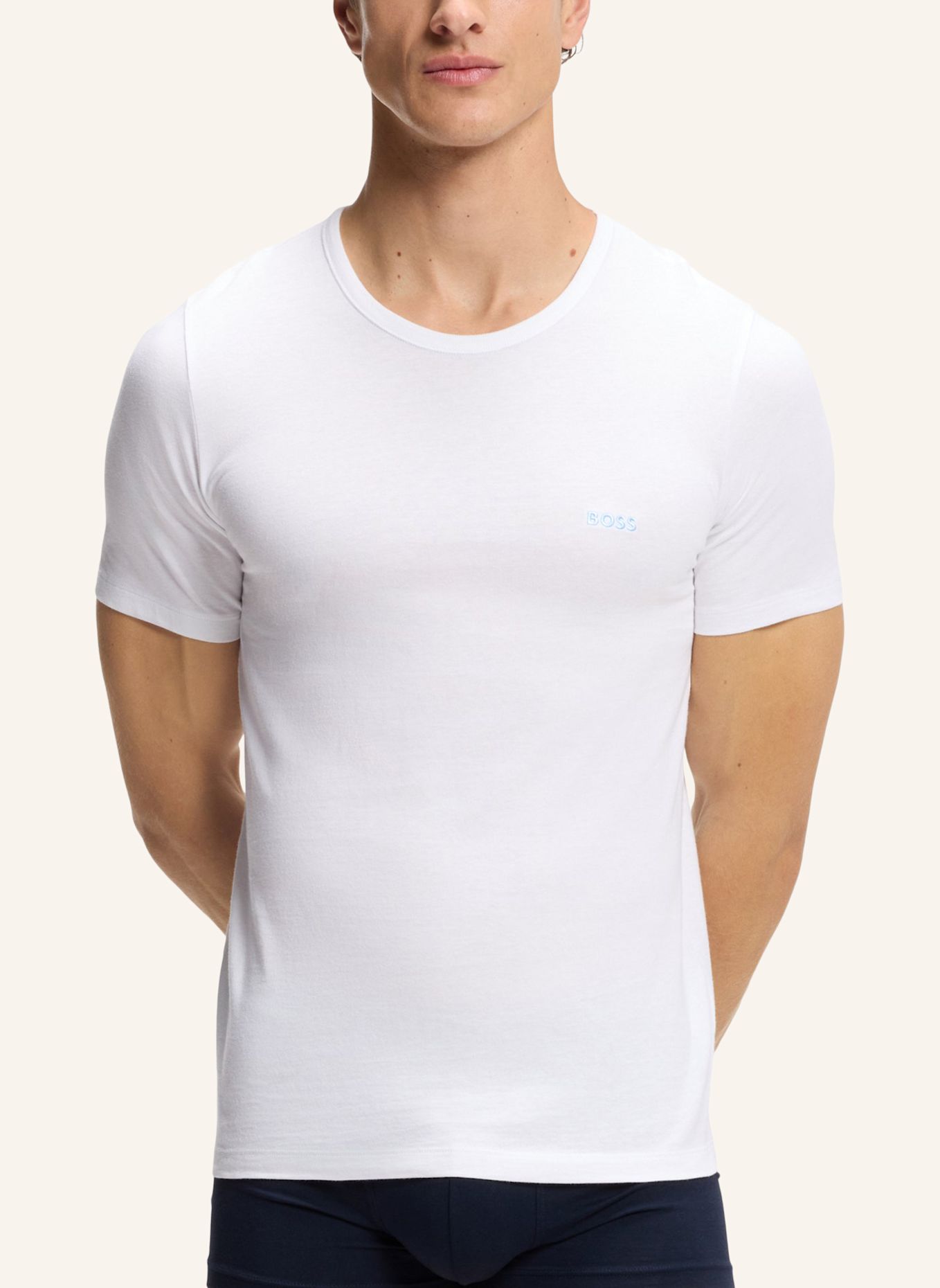 BOSS 3Er-Pack T-Shirts TSHIRTRN 3P CLASSIC Regular Fit: WEISS