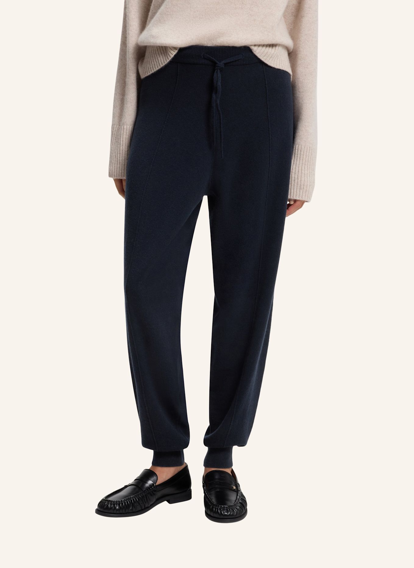 BOSS Strickhose FALINDANA aus Cashmere: DUNKELBLAU