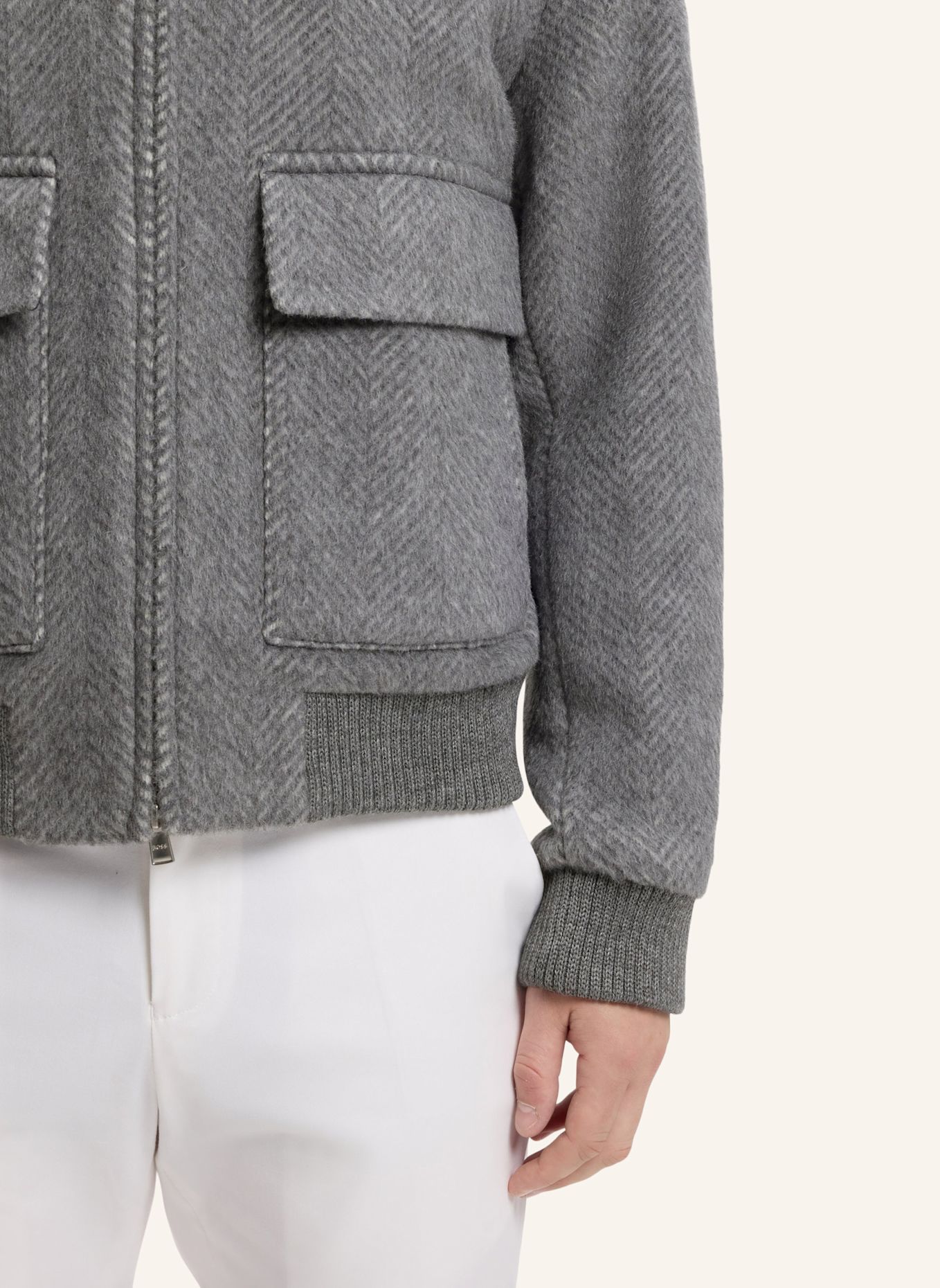 BOSS Mantel H-CHARLY-254 Relaxed Fit: SILBER
