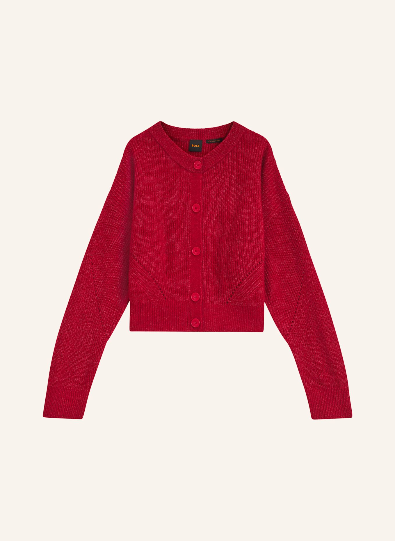 BOSS Strickjacke C_FERNARD_1 Relaxed Fit: ROT