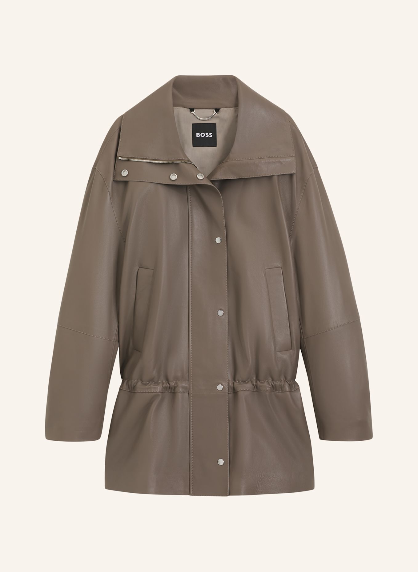 BOSS Lederjacke SALORO Relaxed Fit: BRAUN