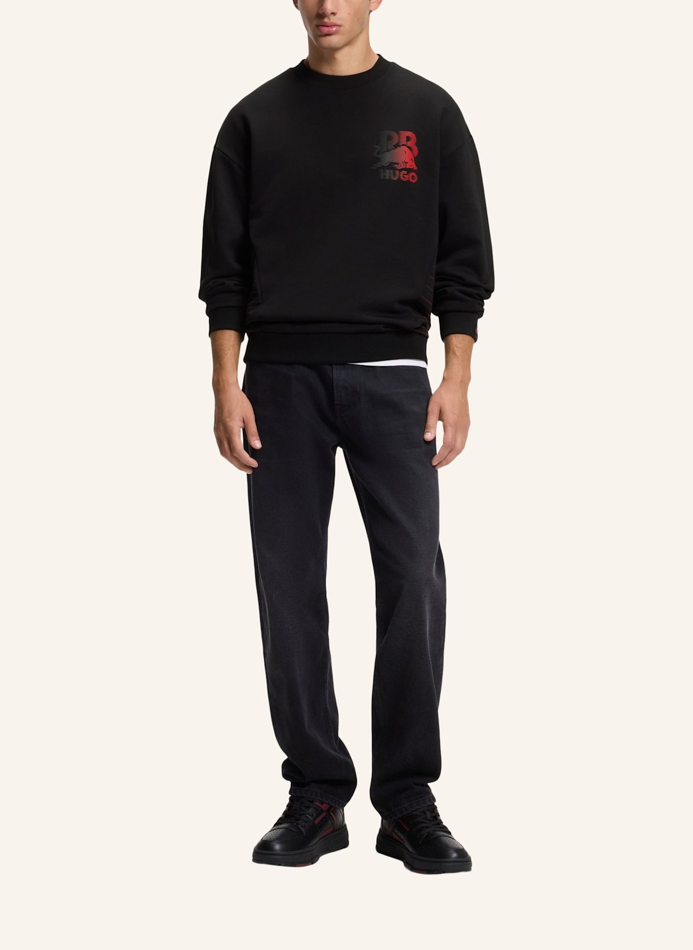 HUGO Sweatshirt DUNCANA_RB Relaxed Fit: SCHWARZ