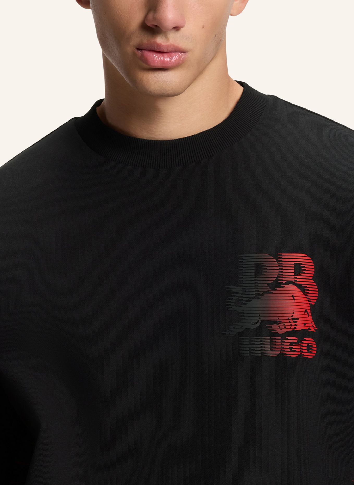 HUGO Sweatshirt DUNCANA_RB Relaxed Fit: SCHWARZ