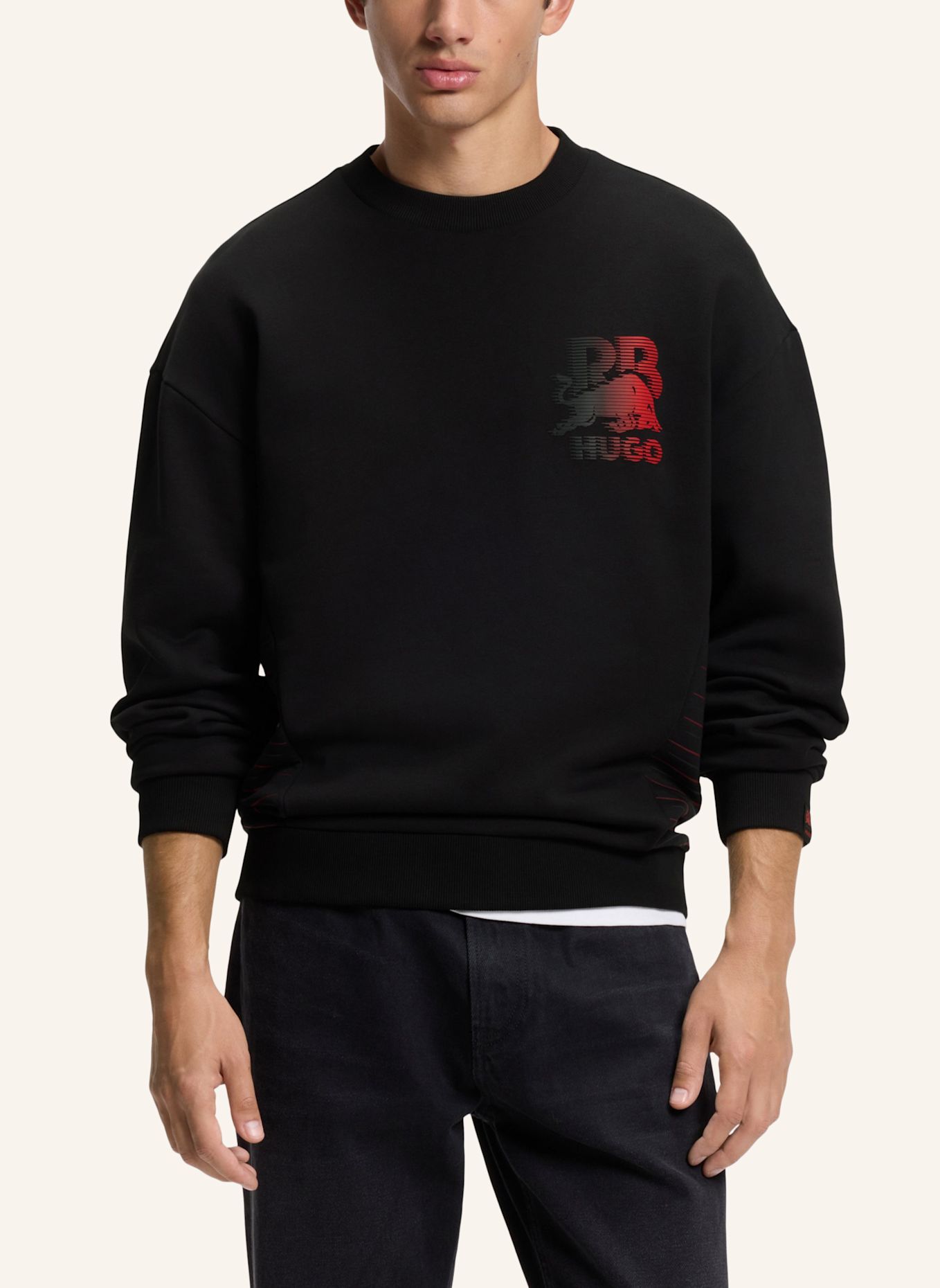 HUGO Sweatshirt DUNCANA_RB Relaxed Fit: SCHWARZ