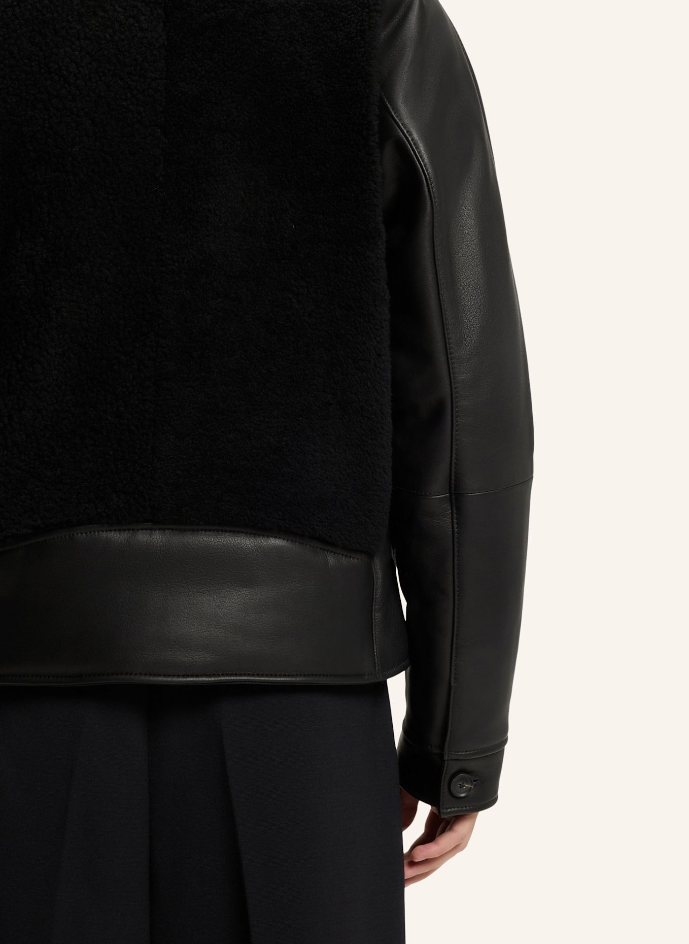HUGO Lederjacke LARAN Regular Fit: SCHWARZ