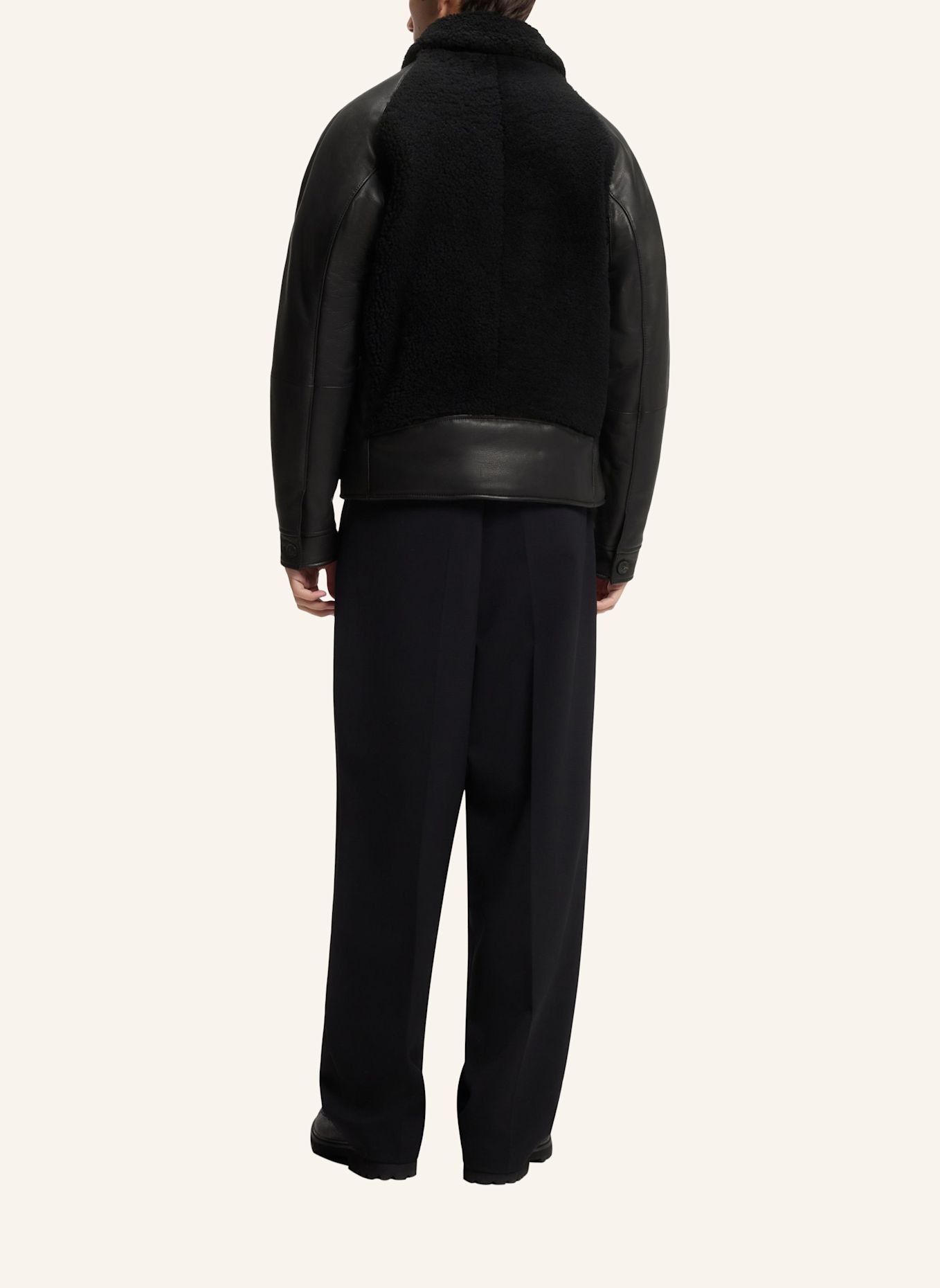 HUGO Lederjacke LARAN Regular Fit: SCHWARZ