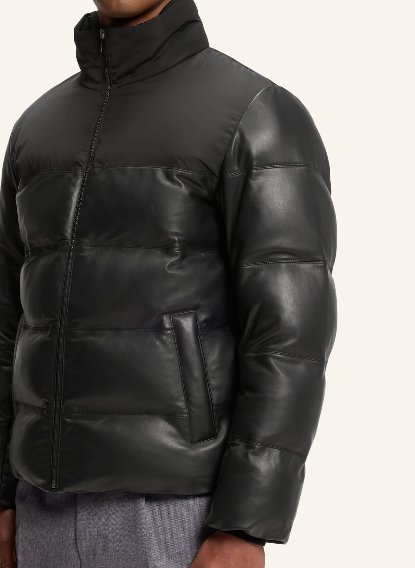 BOSS Lederjacke H-MADDER: SCHWARZ