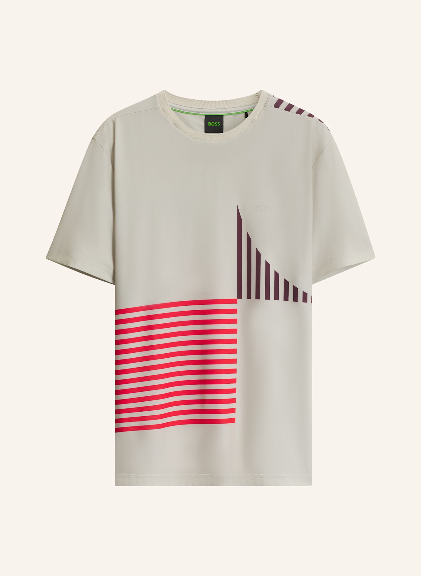 BOSS T-Shirt TEE STRIPED C1 Regular Fit: BEIGE