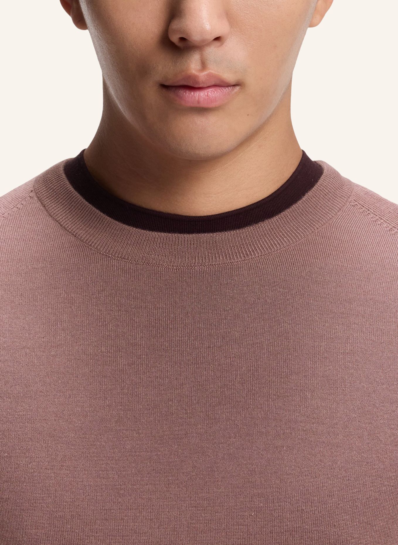 BOSS Pullover L-OVERO Regular Fit: HELLBRAUN