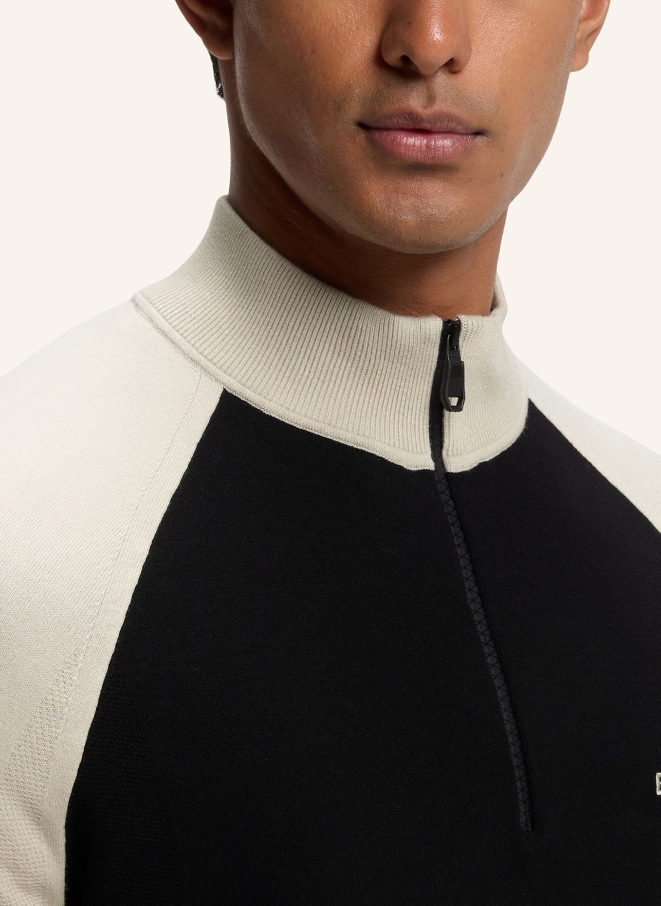 BOSS Pullover KN_GOC SWING QZ Regular Fit: SCHWARZ