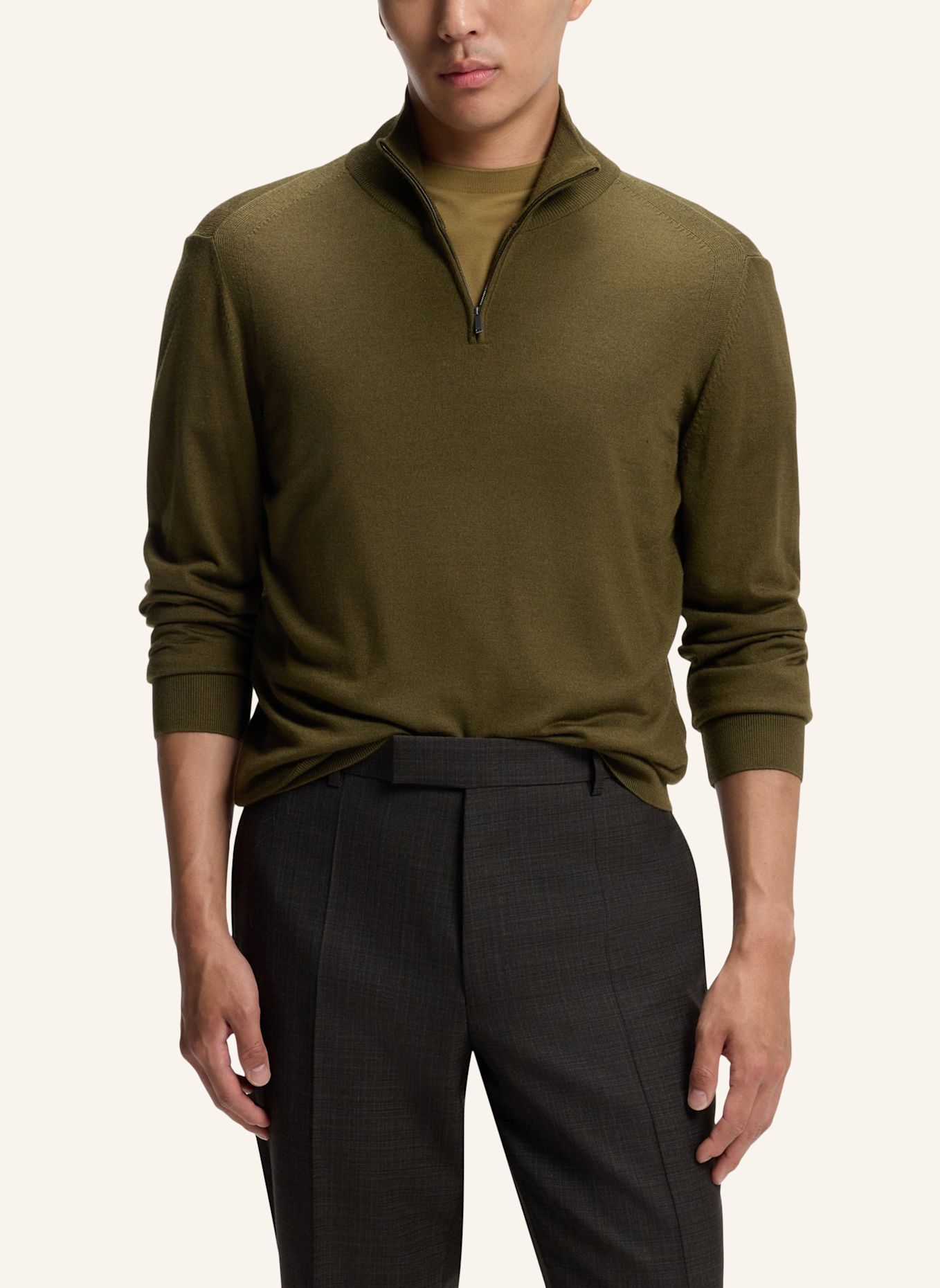BOSS Pullover L-LINEO Regular Fit: GRÜN