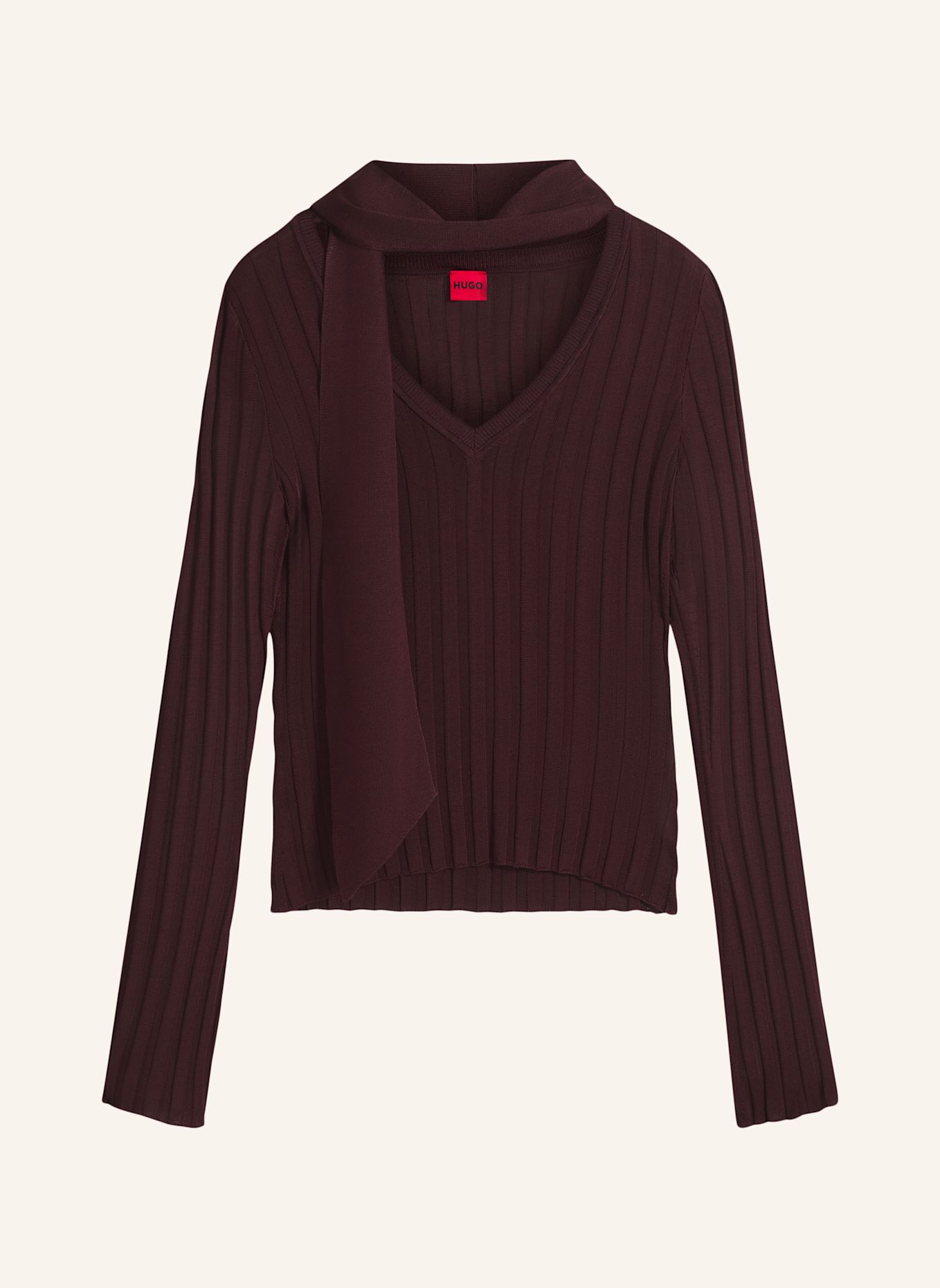HUGO Pullover SELODINA Slim Fit: BRAUN