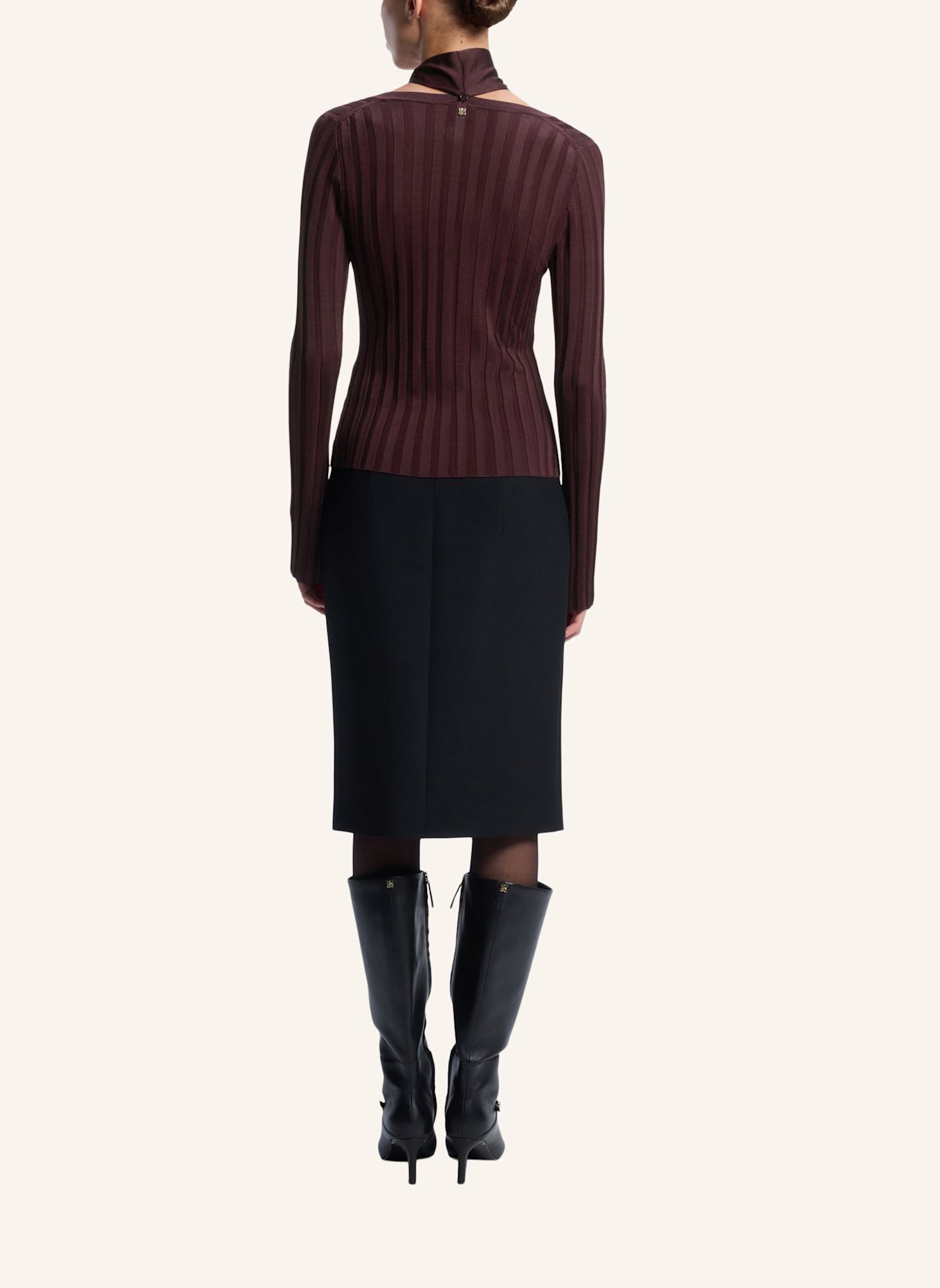 HUGO Pullover SELODINA Slim Fit: BRAUN