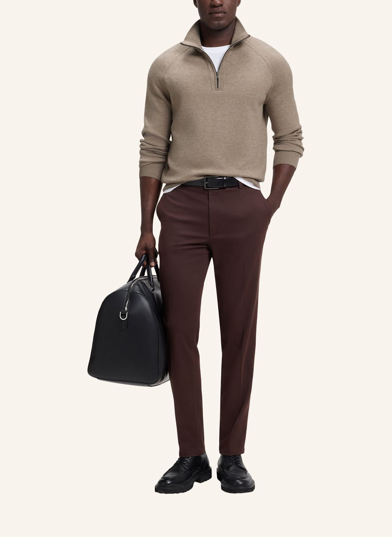 BOSS Pullover H-FABIO Regular Fit: BRAUN