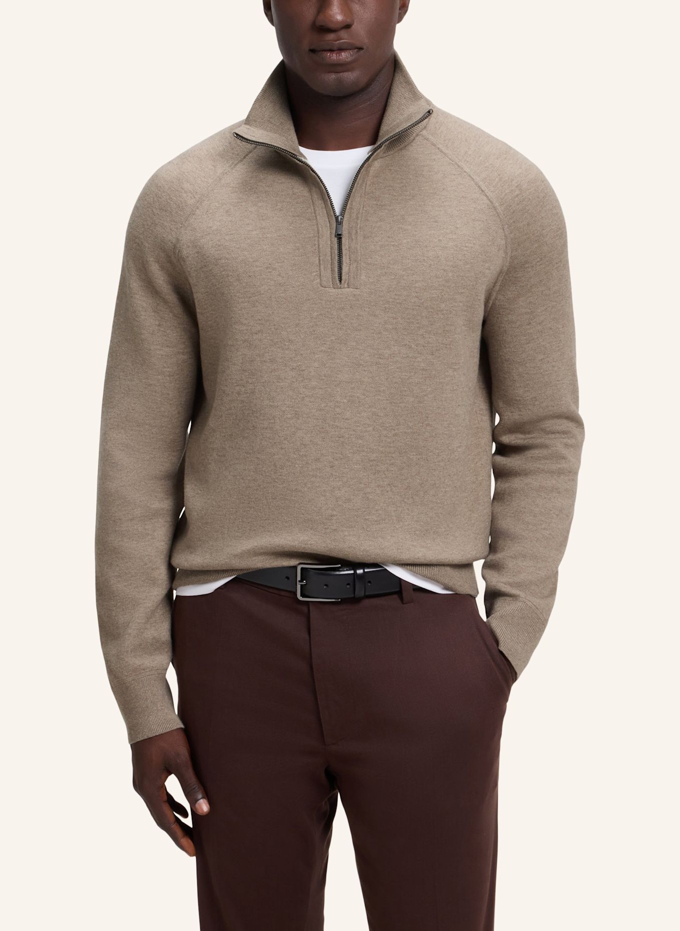 BOSS Pullover H-FABIO Regular Fit: BRAUN
