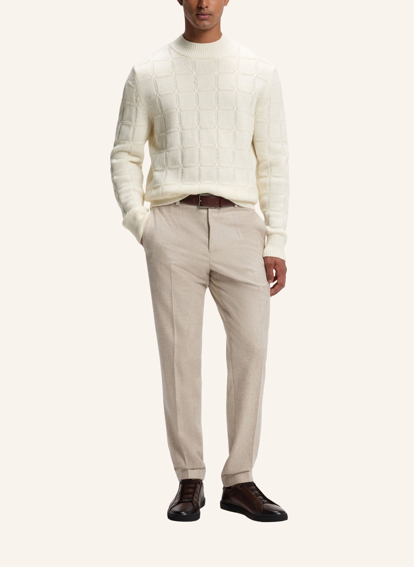 BOSS Pullover L-FREDO Regular Fit: WEISS