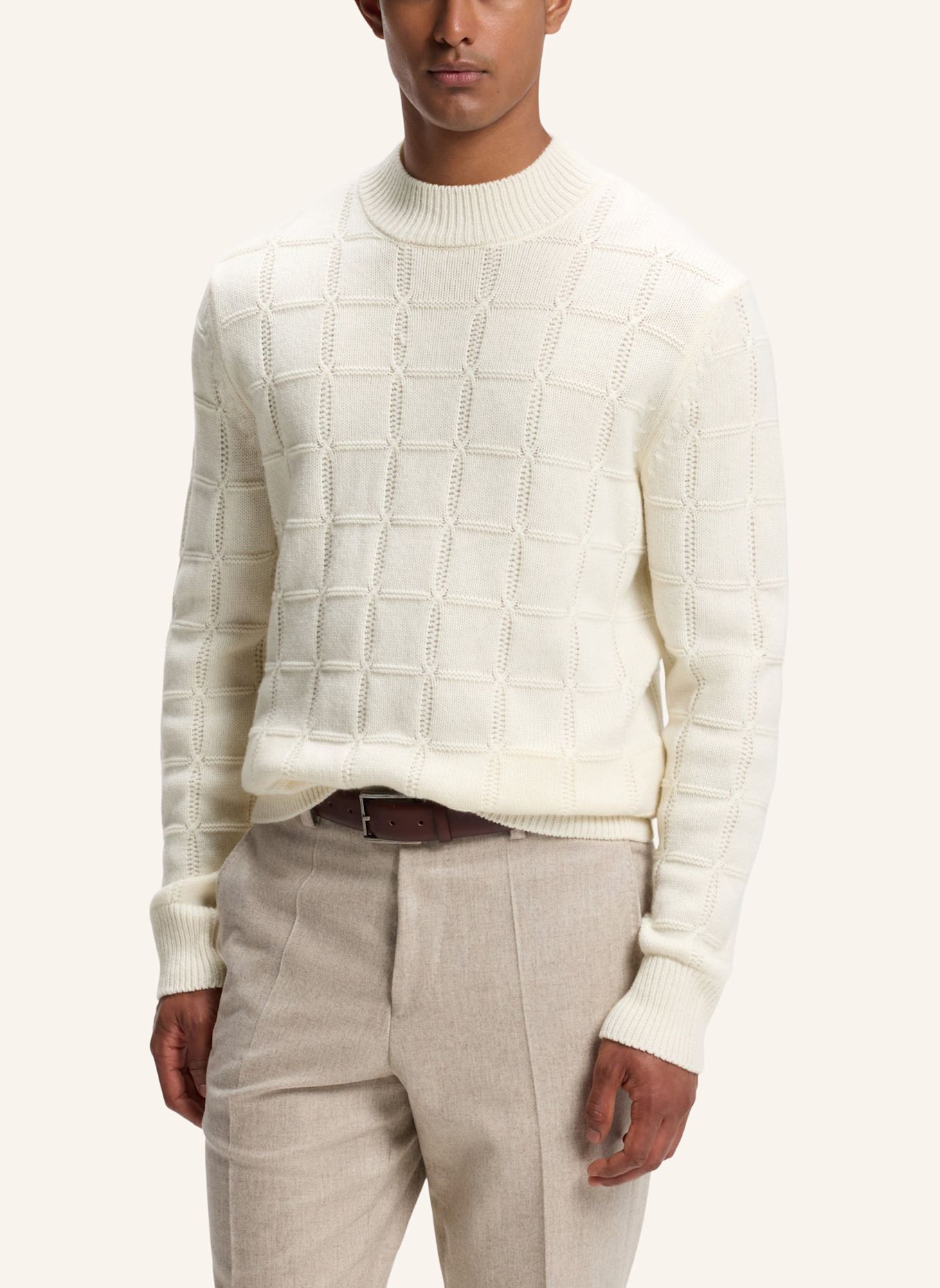 BOSS Pullover L-FREDO Regular Fit: WEISS