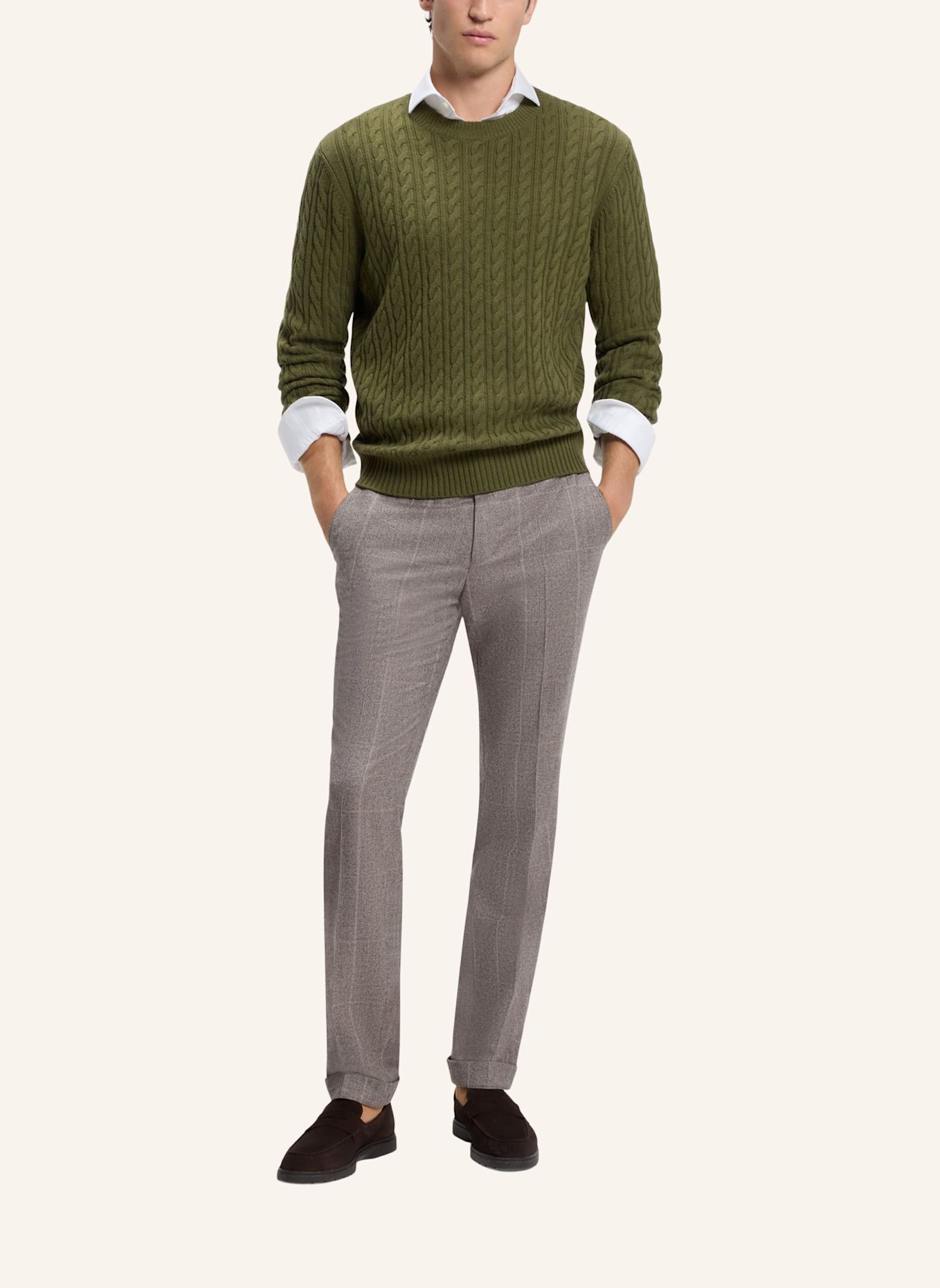 BOSS Pullover H-FURLAN Regular Fit: DUNKELGRÜN
