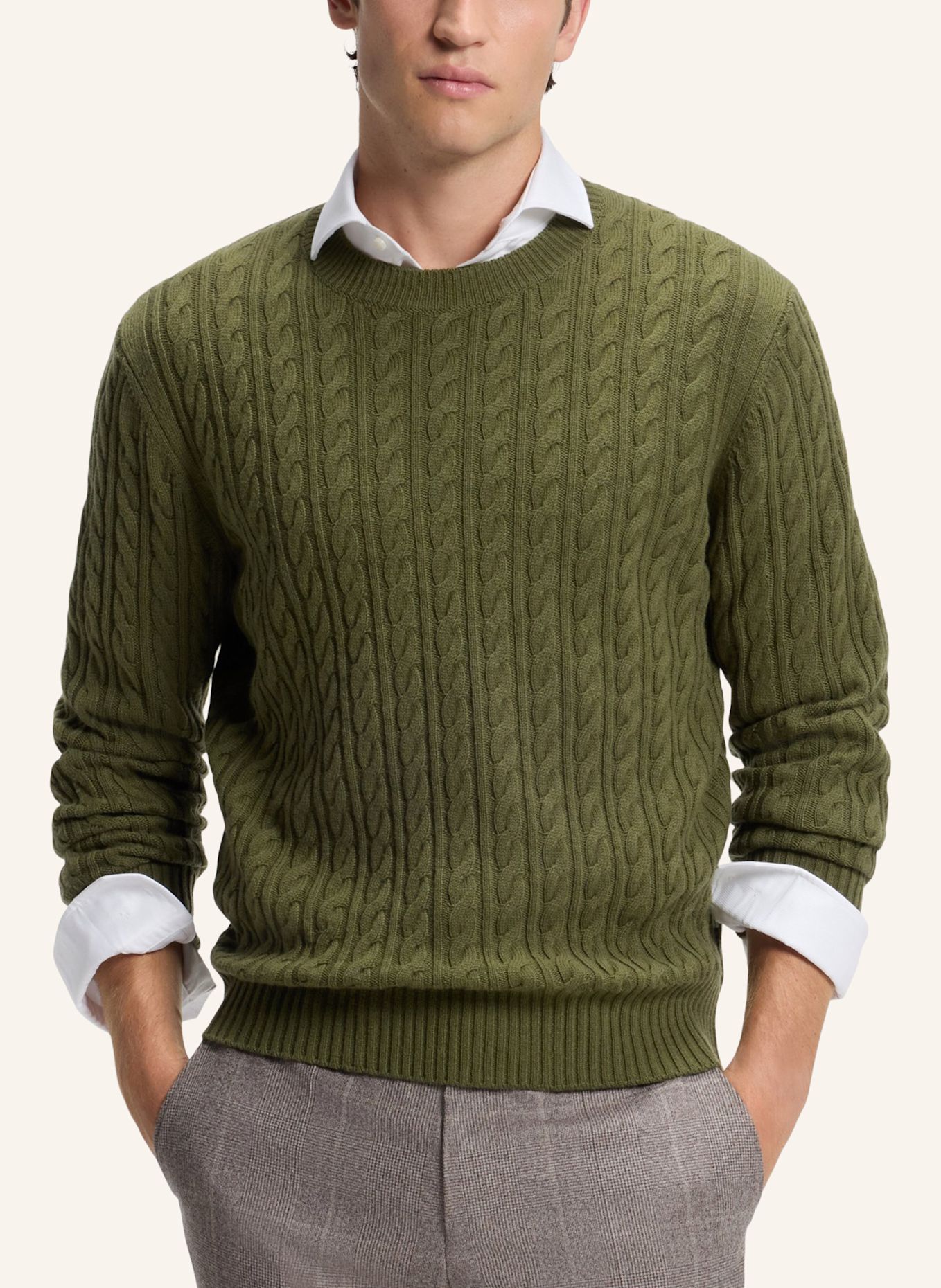 BOSS Pullover H-FURLAN Regular Fit: DUNKELGRÜN