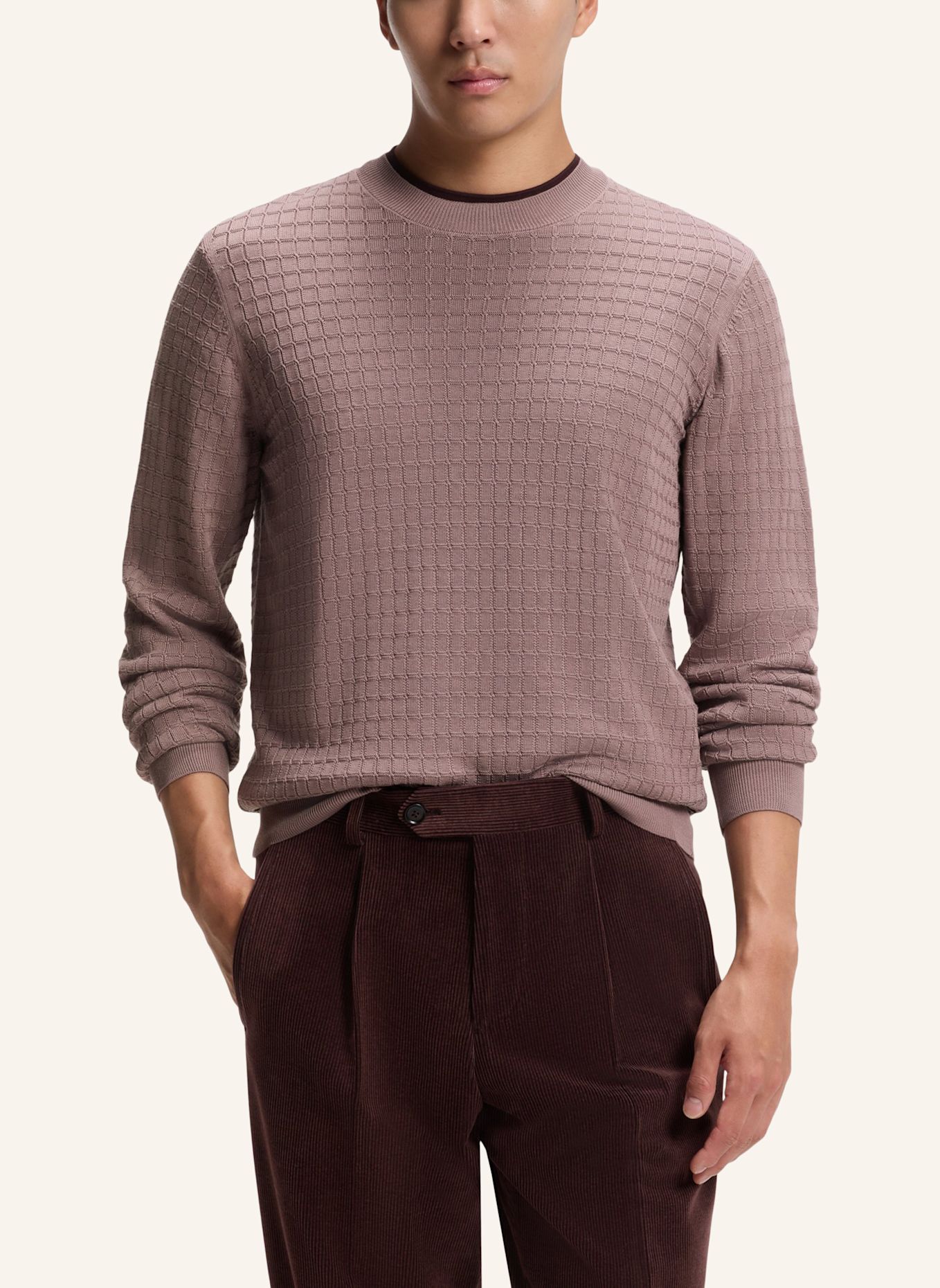 BOSS Pullover L-FABRIZIO Regular Fit: HELLBRAUN