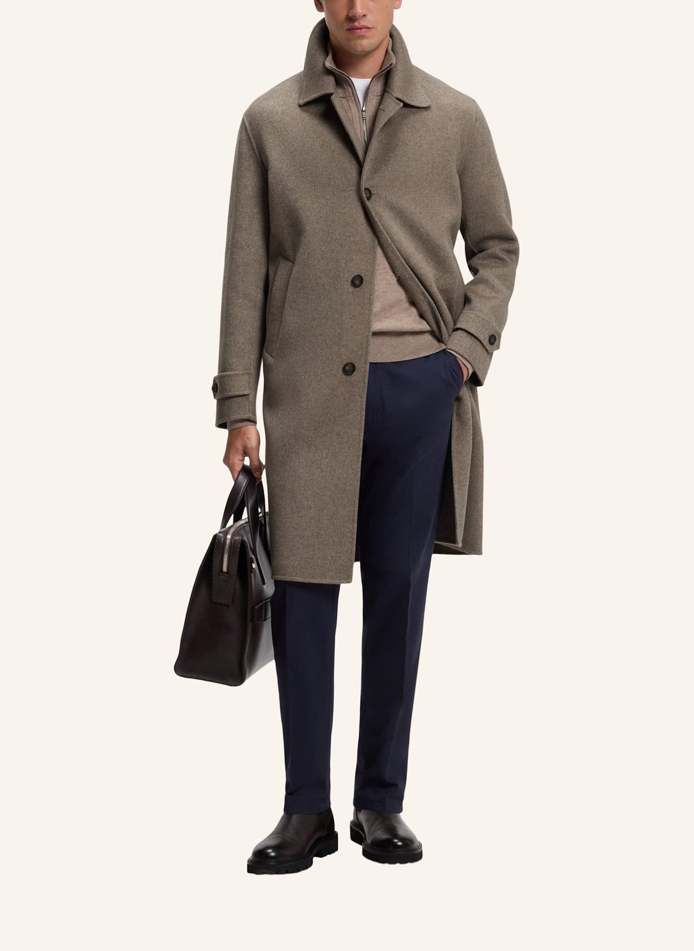 BOSS Mantel C-CLARK-DF-264F Relaxed Fit: BRAUN