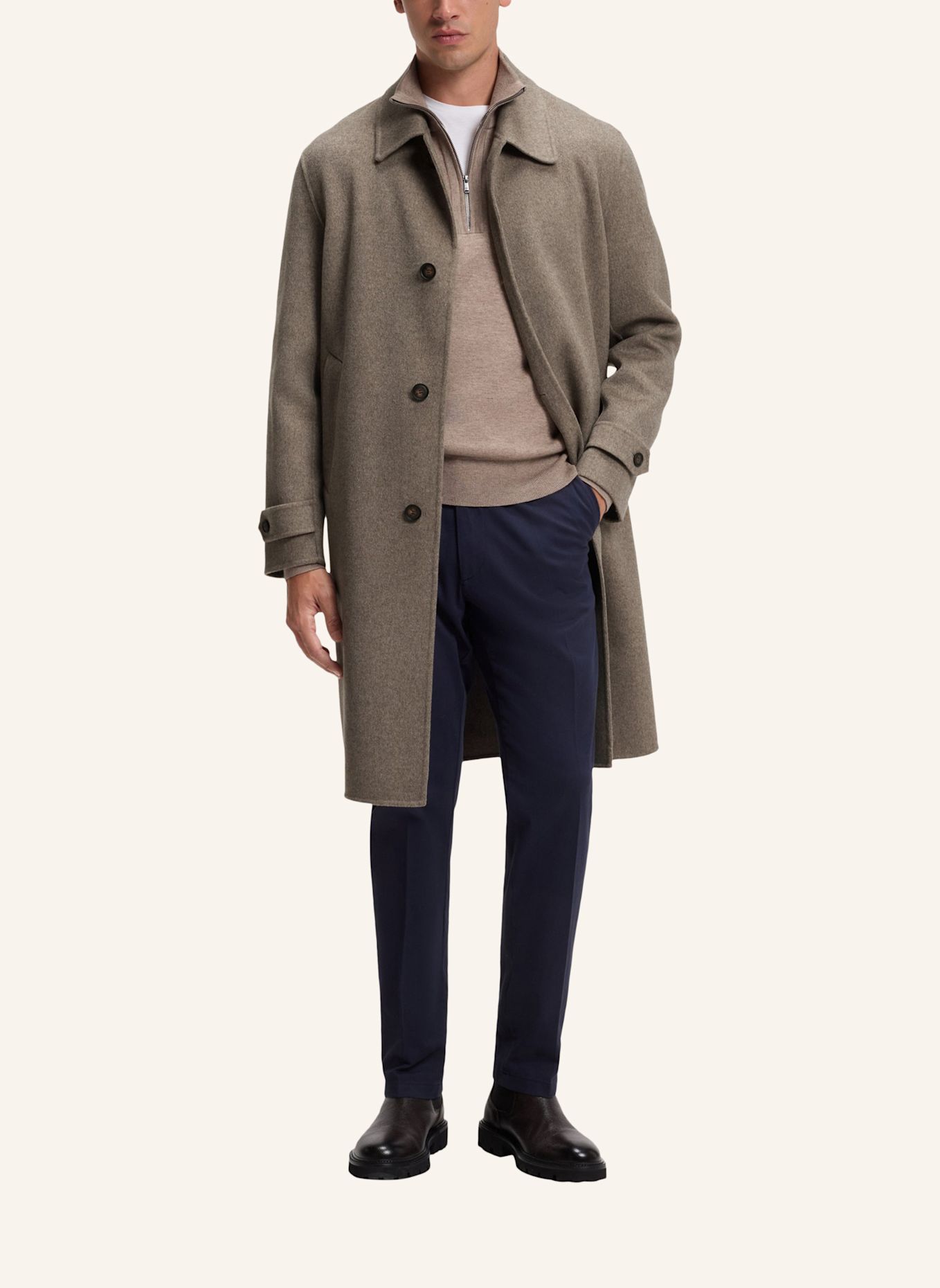 BOSS Mantel C-CLARK-DF-264F Relaxed Fit: BRAUN