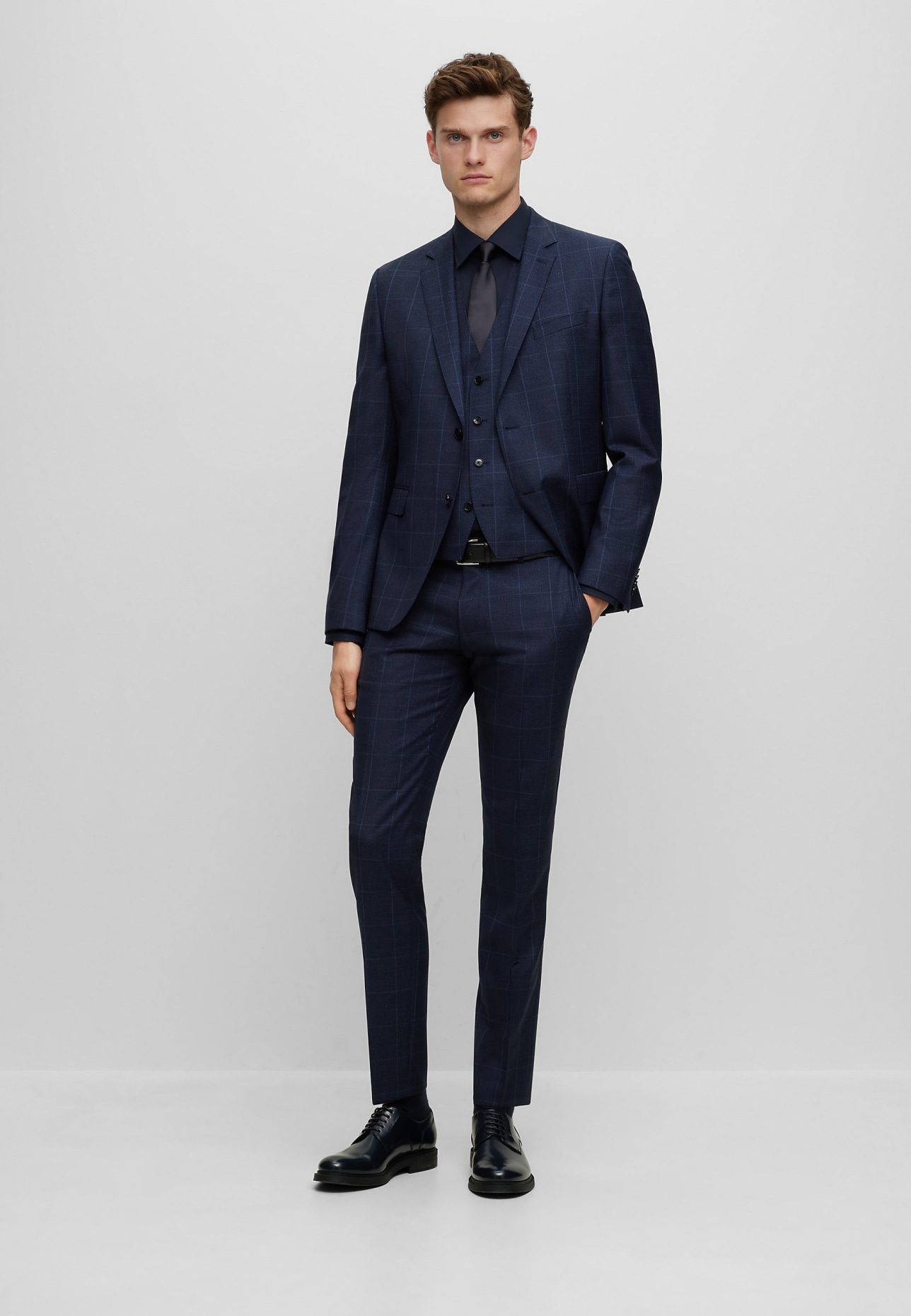BOSS Business Anzug H-REYMOND-3PCS-224 Extra-Slim Fit, Farbe: DUNKELBLAU (Bild 9)