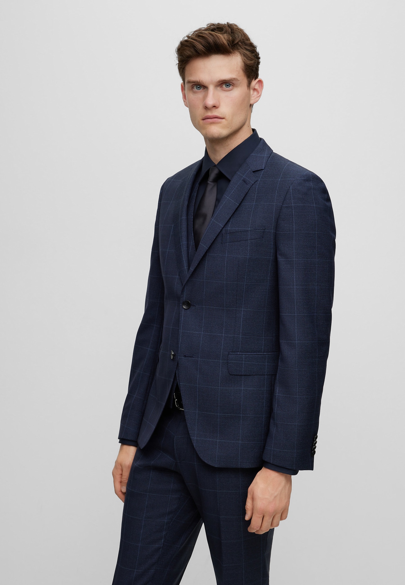 BOSS Business Anzug H-REYMOND-3PCS-224 Extra-Slim Fit, Farbe: DUNKELBLAU (Bild 8)